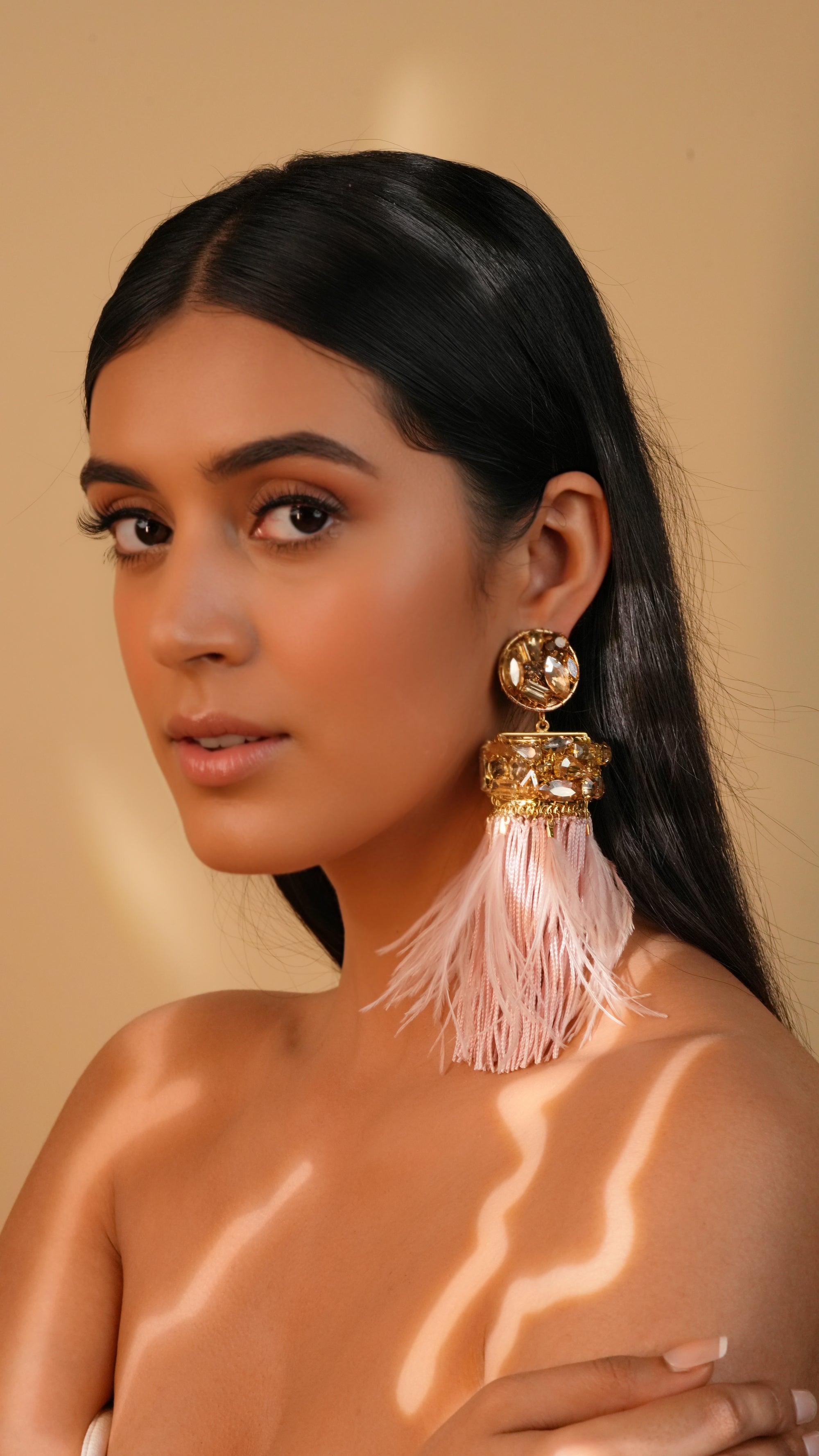 Crystal Feather Earrings