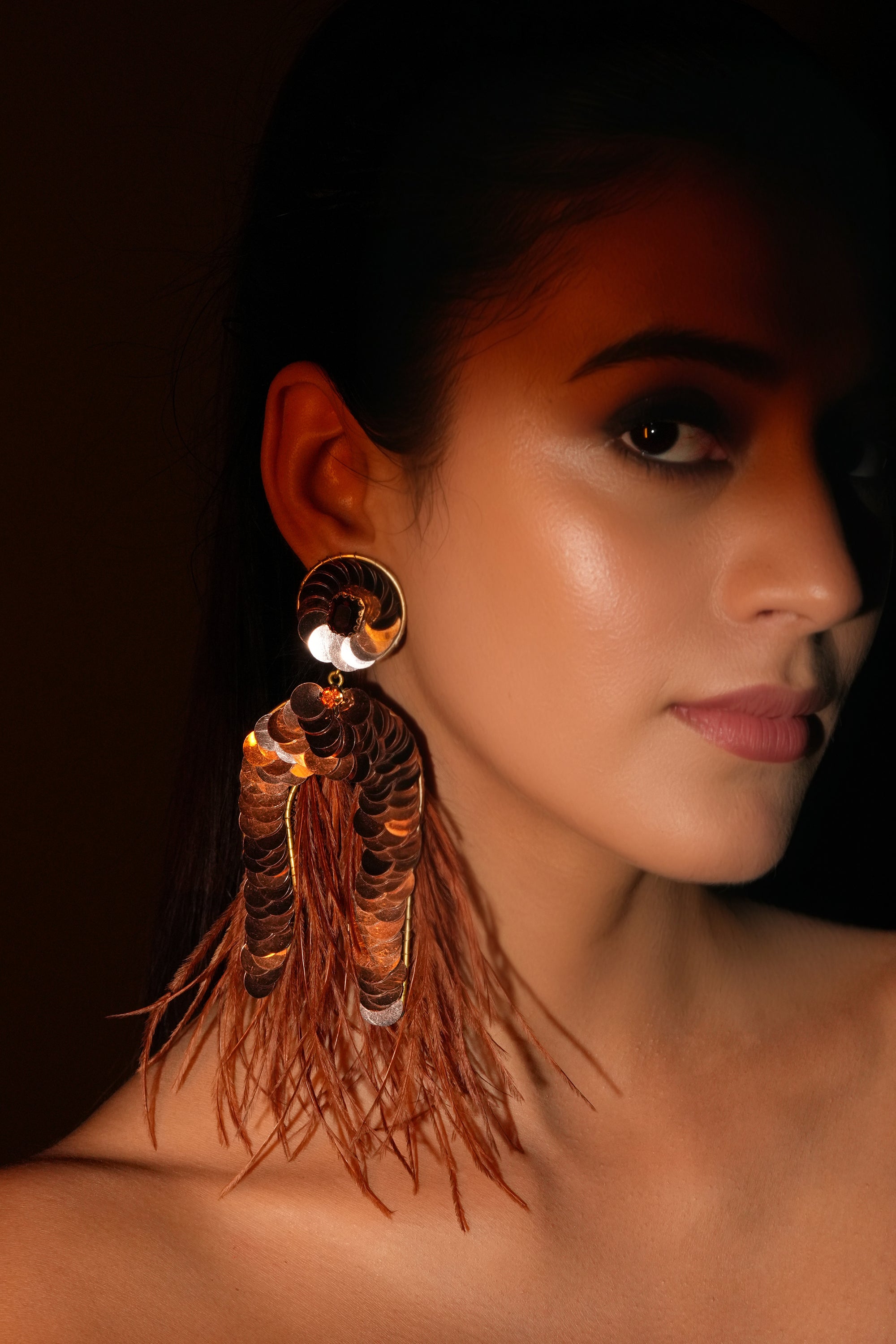 Bronze Feather Swirl
