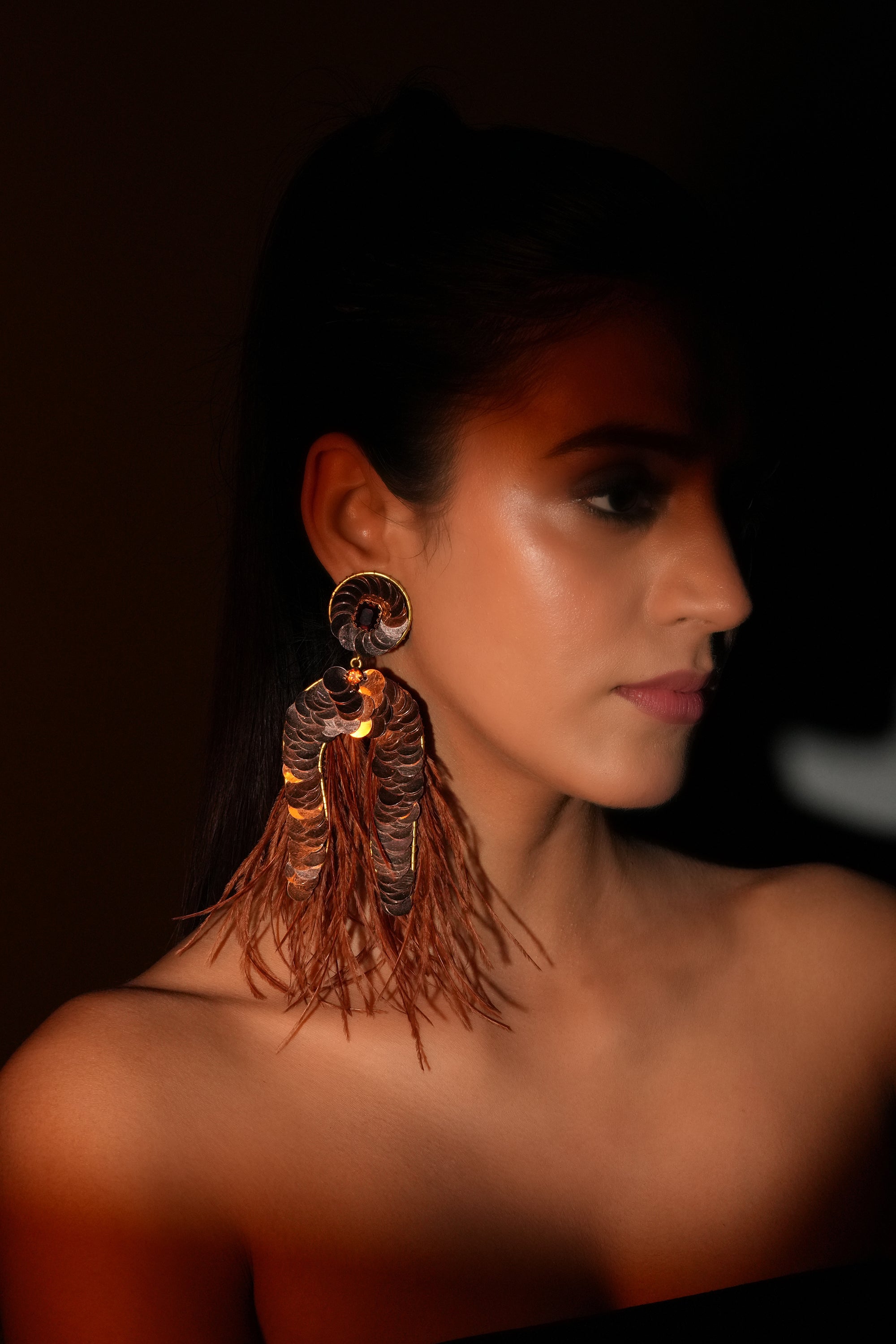 Bronze Feather Swirl