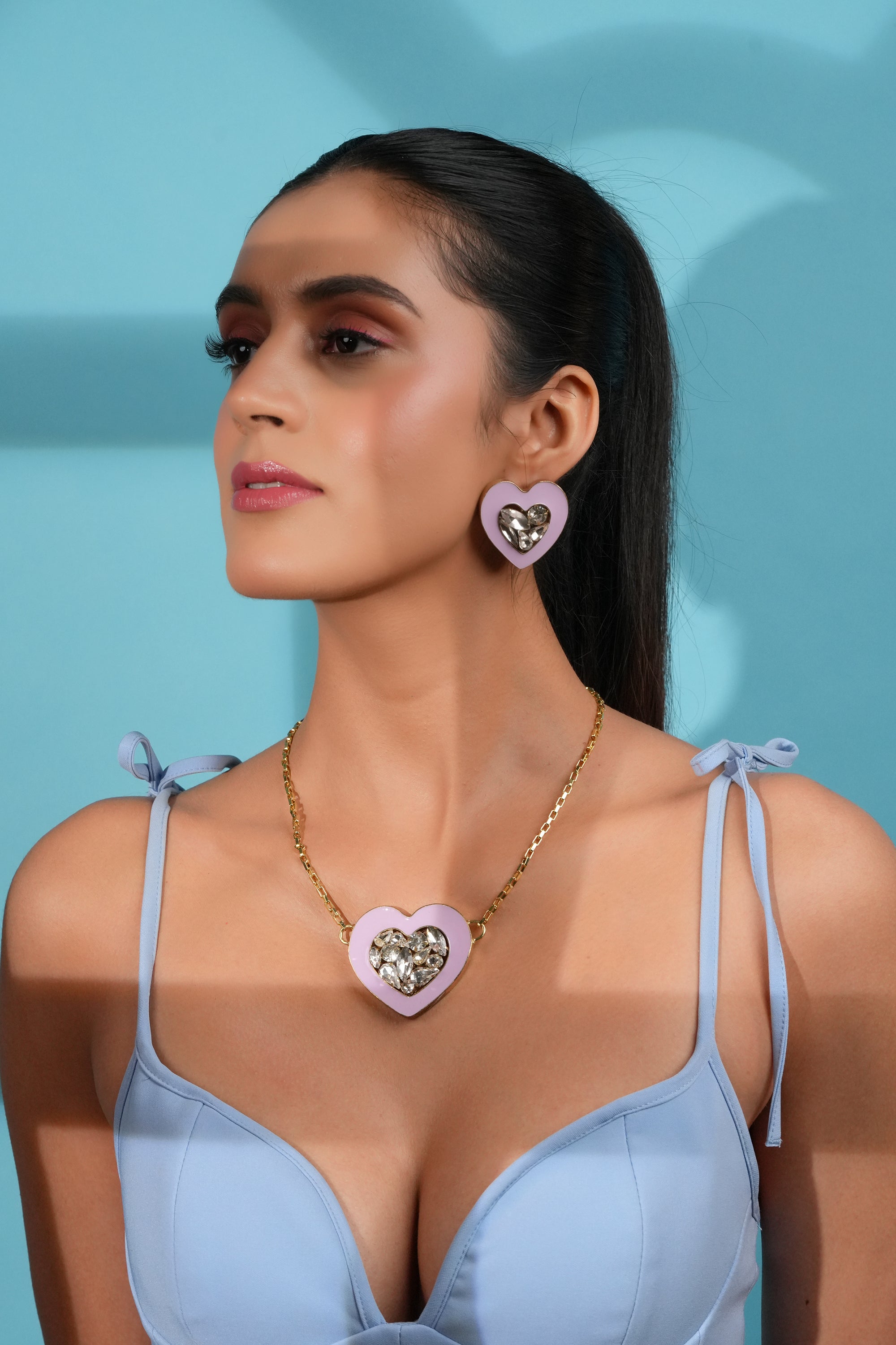 Lilac Heart Pendant Necklace
