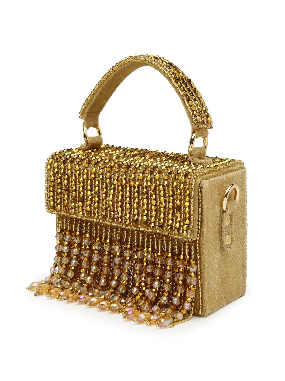 Gold Mini Box Clutch