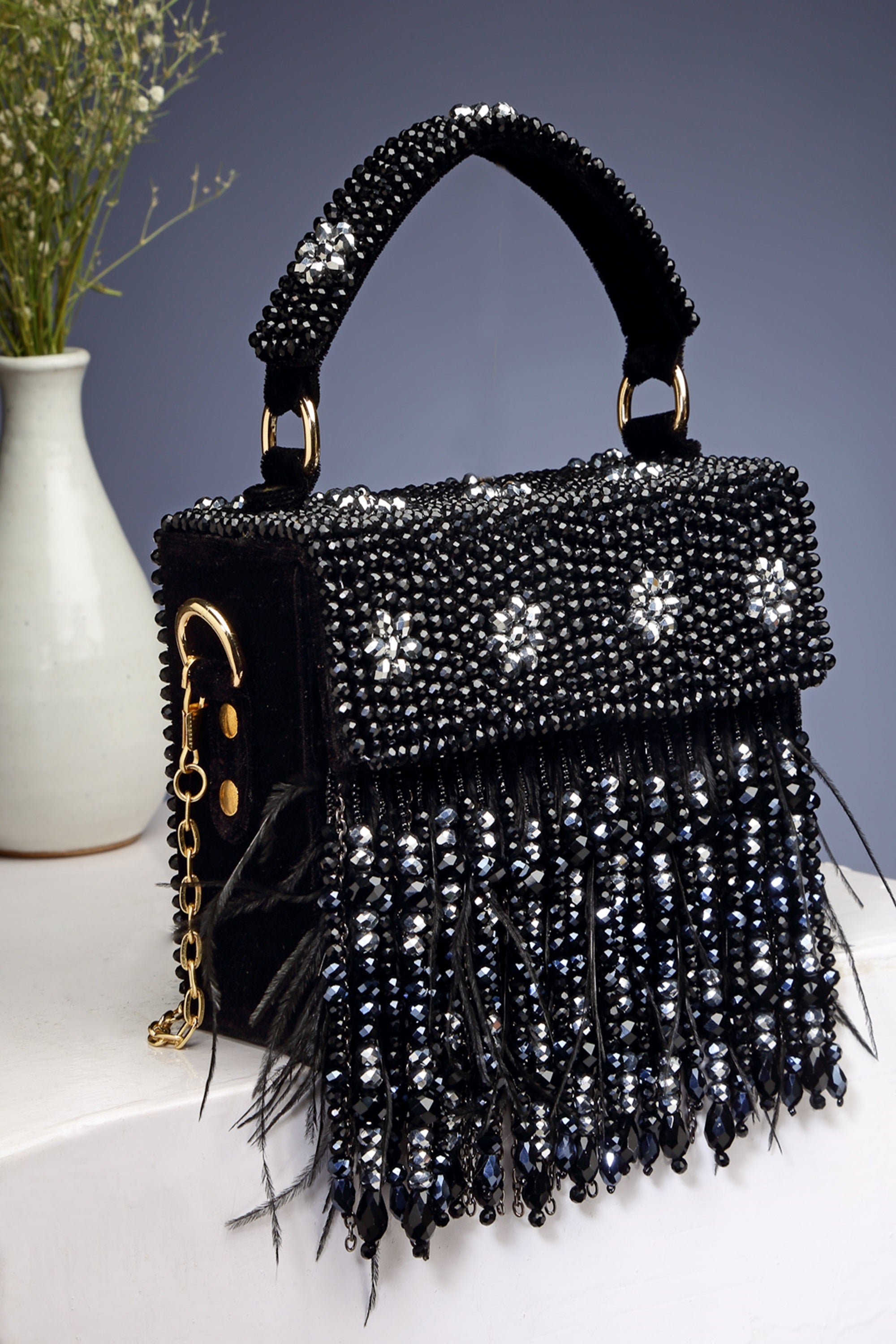Black Pearl Clutch Bag
