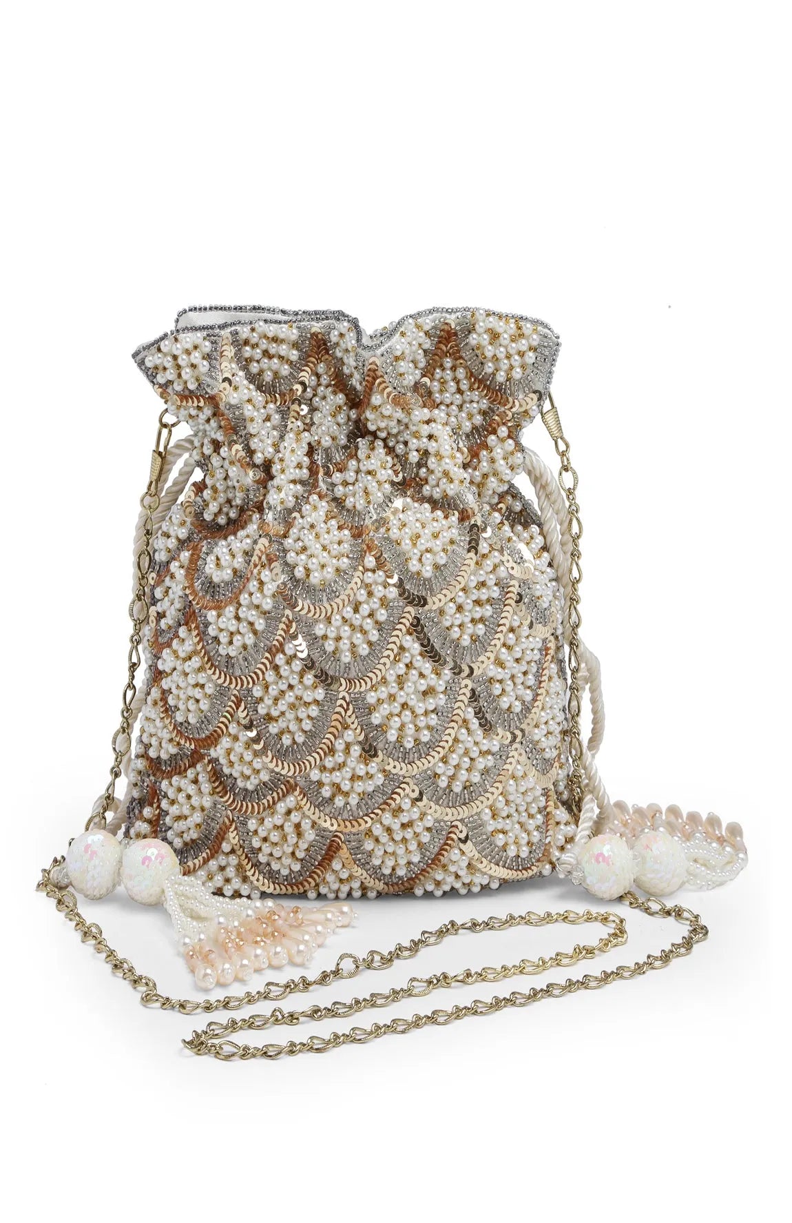 Gold Scallop Potli Bag