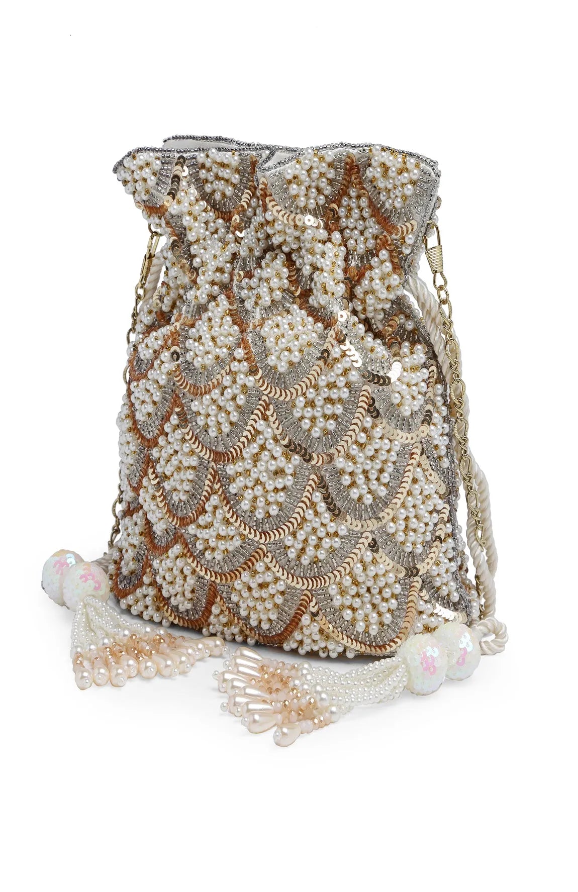 Gold Scallop Potli Bag