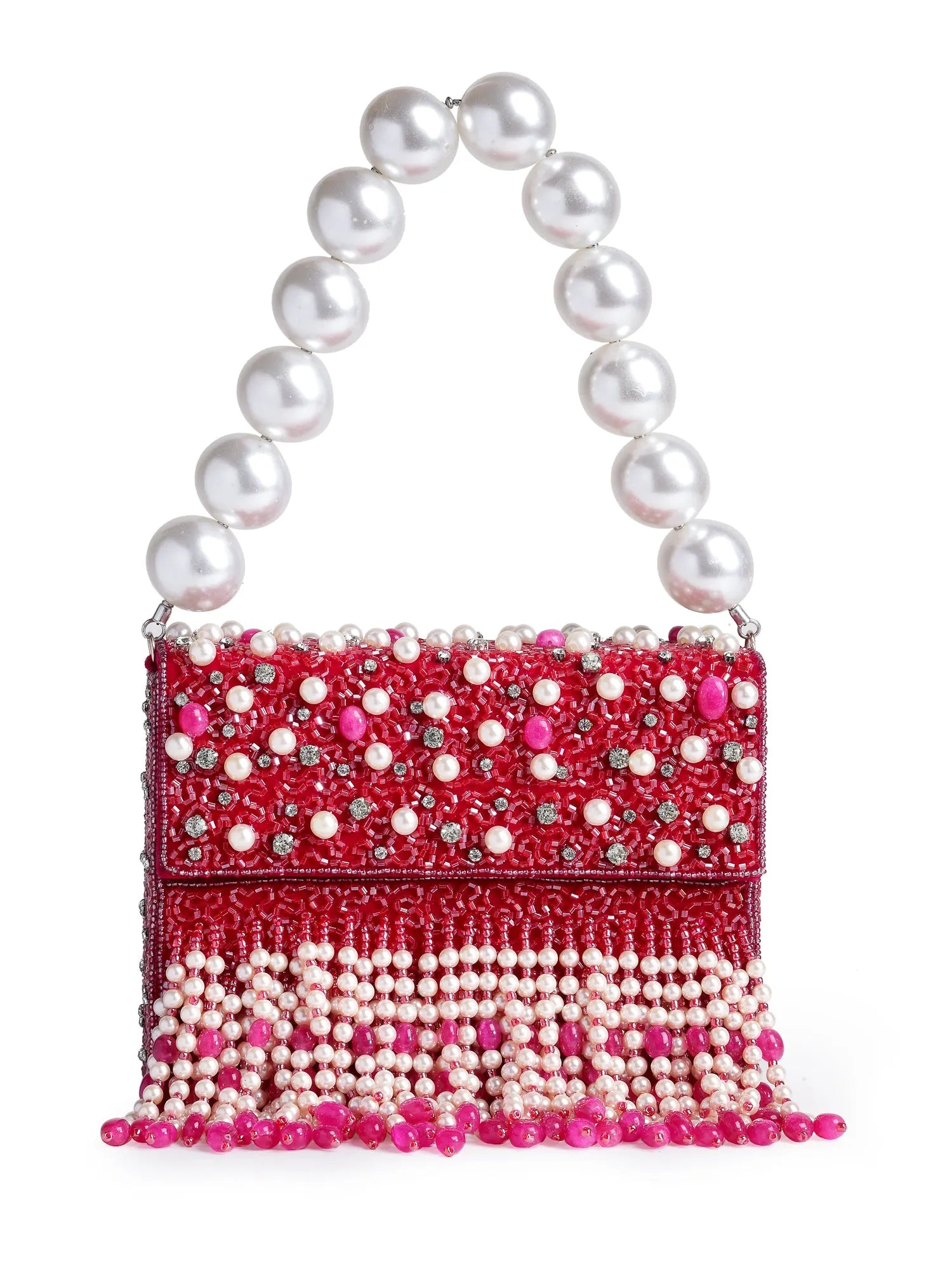 Geo Series Pearl and Crystal clutch