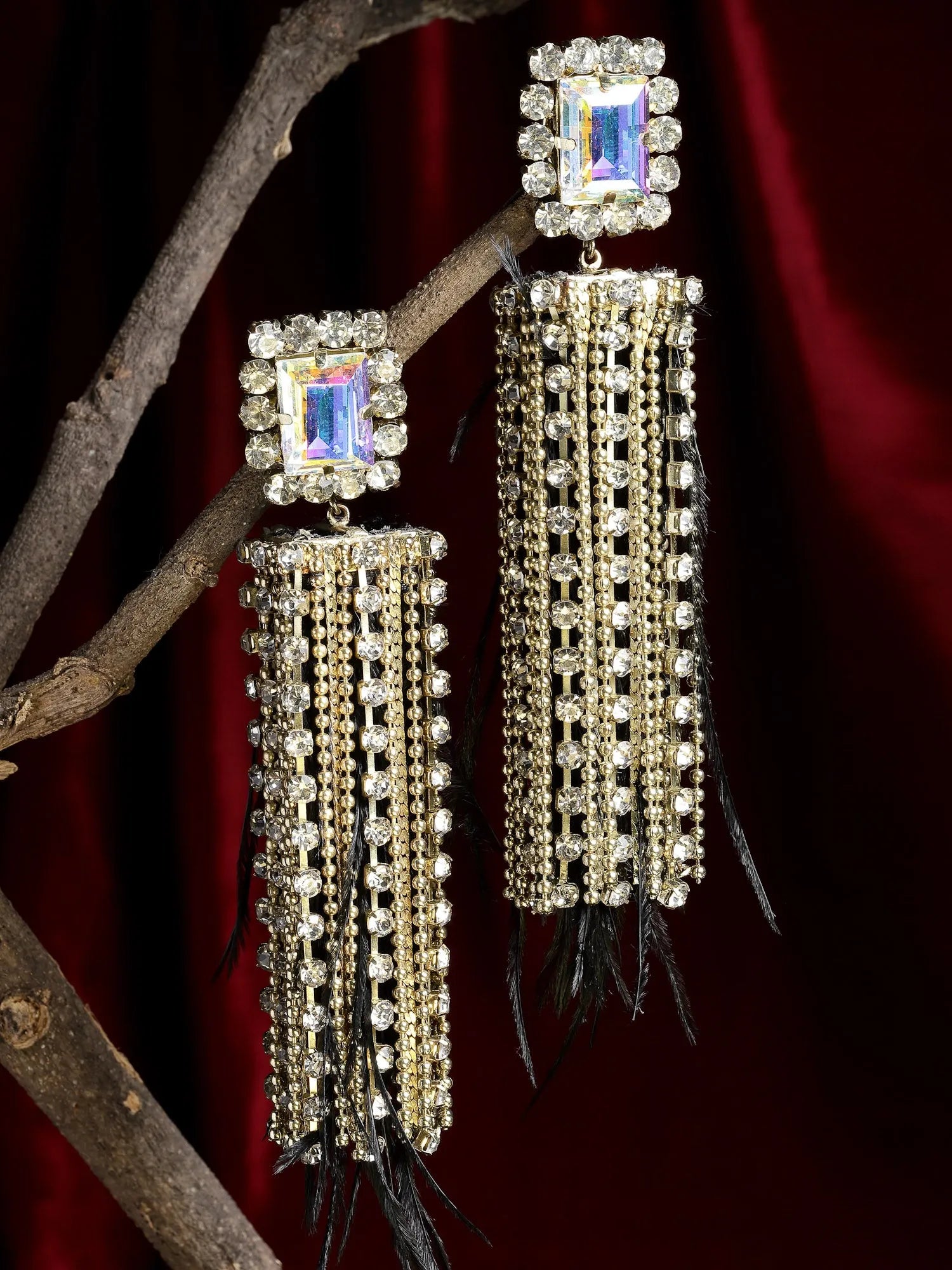 Feather Shoulder Duster Earrings