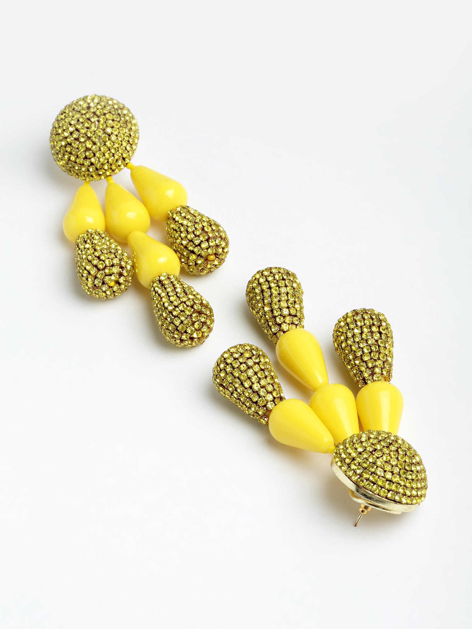 Yellow Crystal Drop Earrings