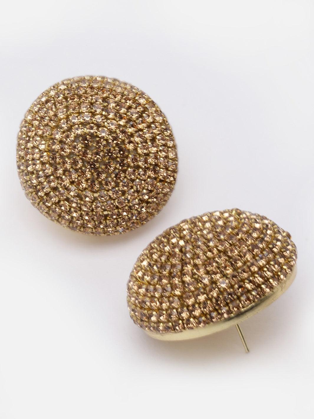 Gold Round Stud earrings
