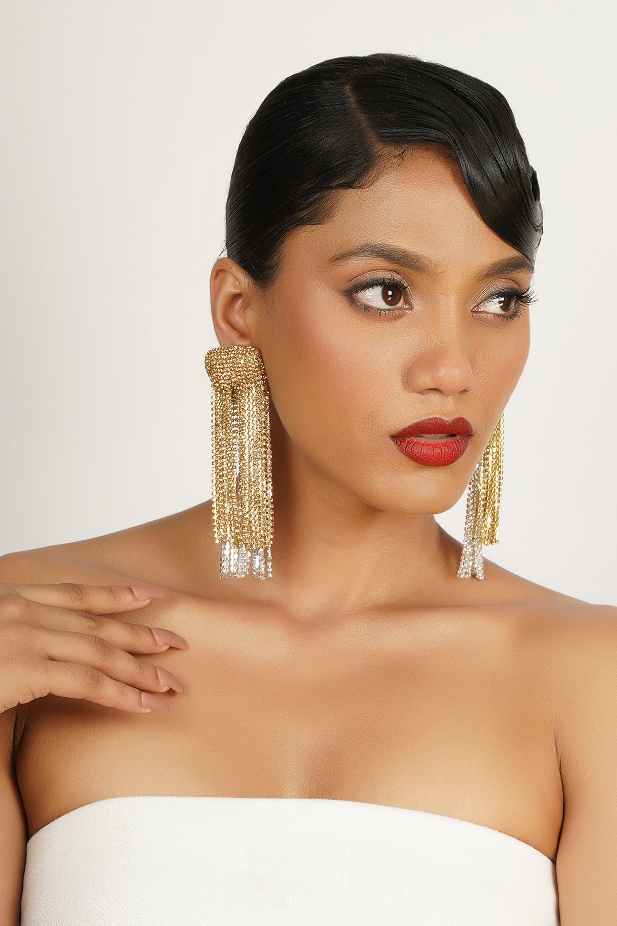 Crystal Long Chain Danglers