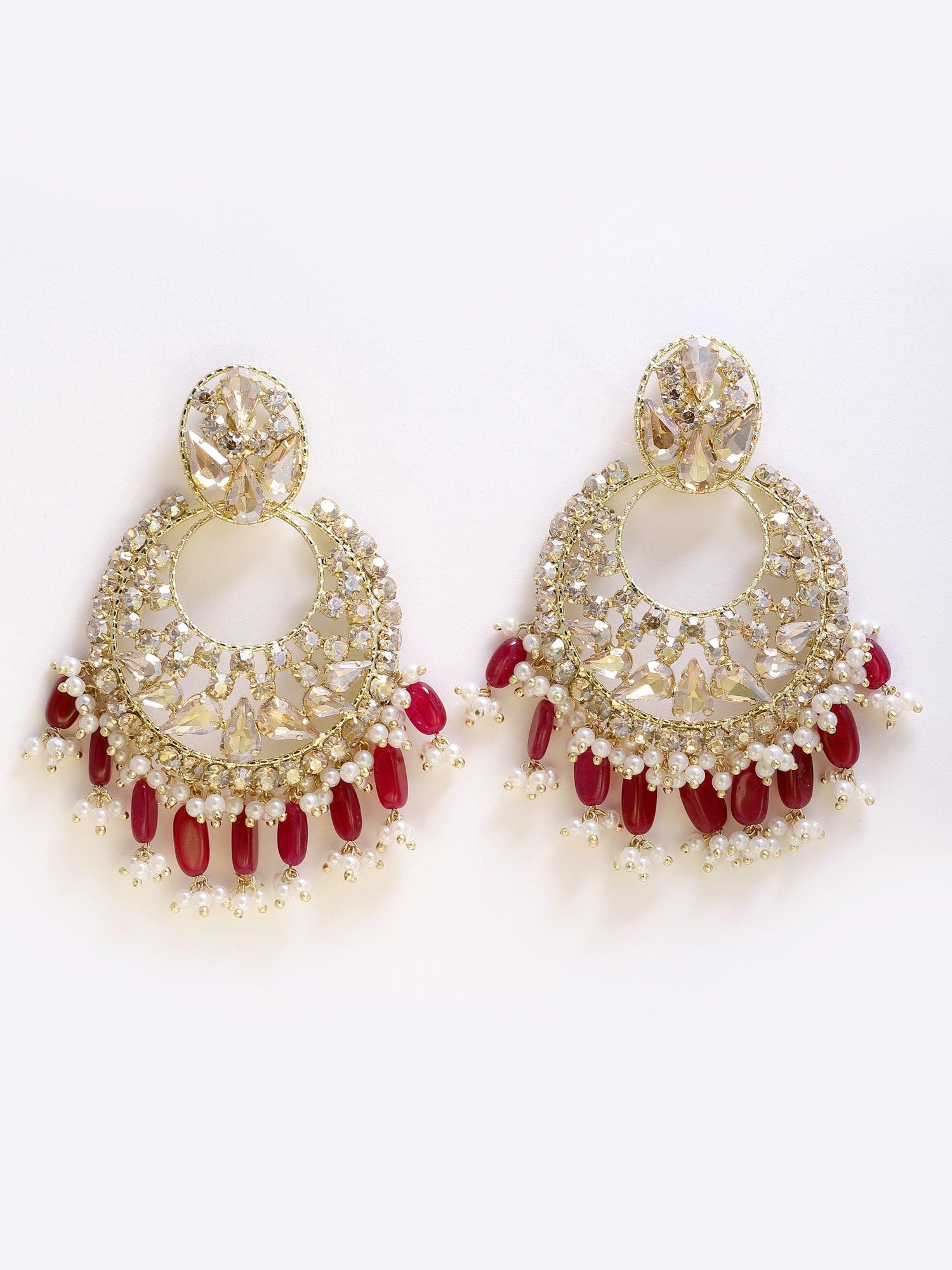 Gold Chandelier Jhumka Earrings