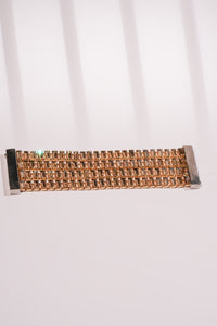 Multi Row Crystal Gold Bracelet