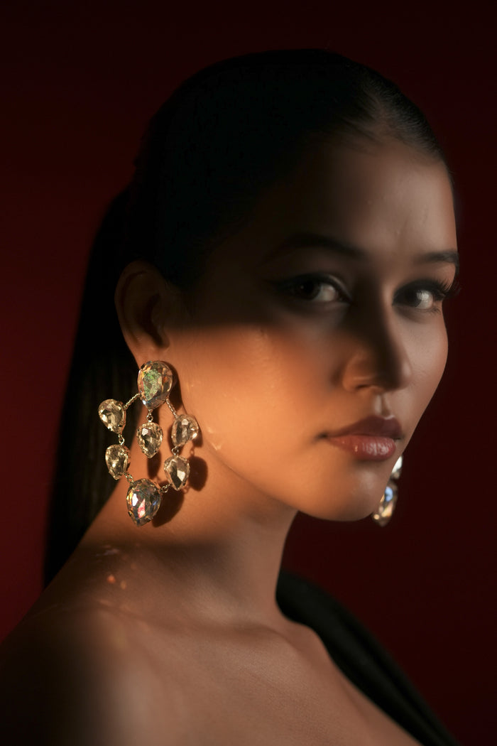 Silver Cluster Hoops