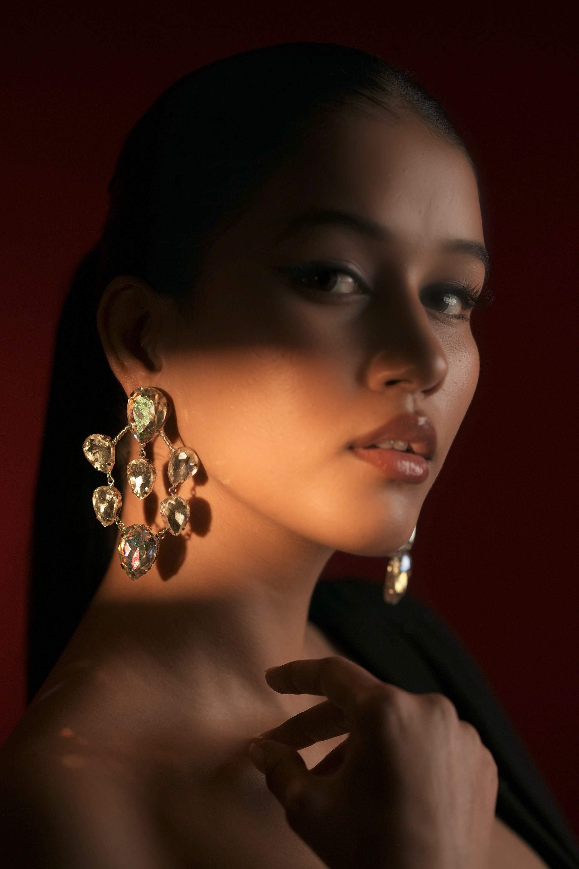 Silver Cluster Hoops