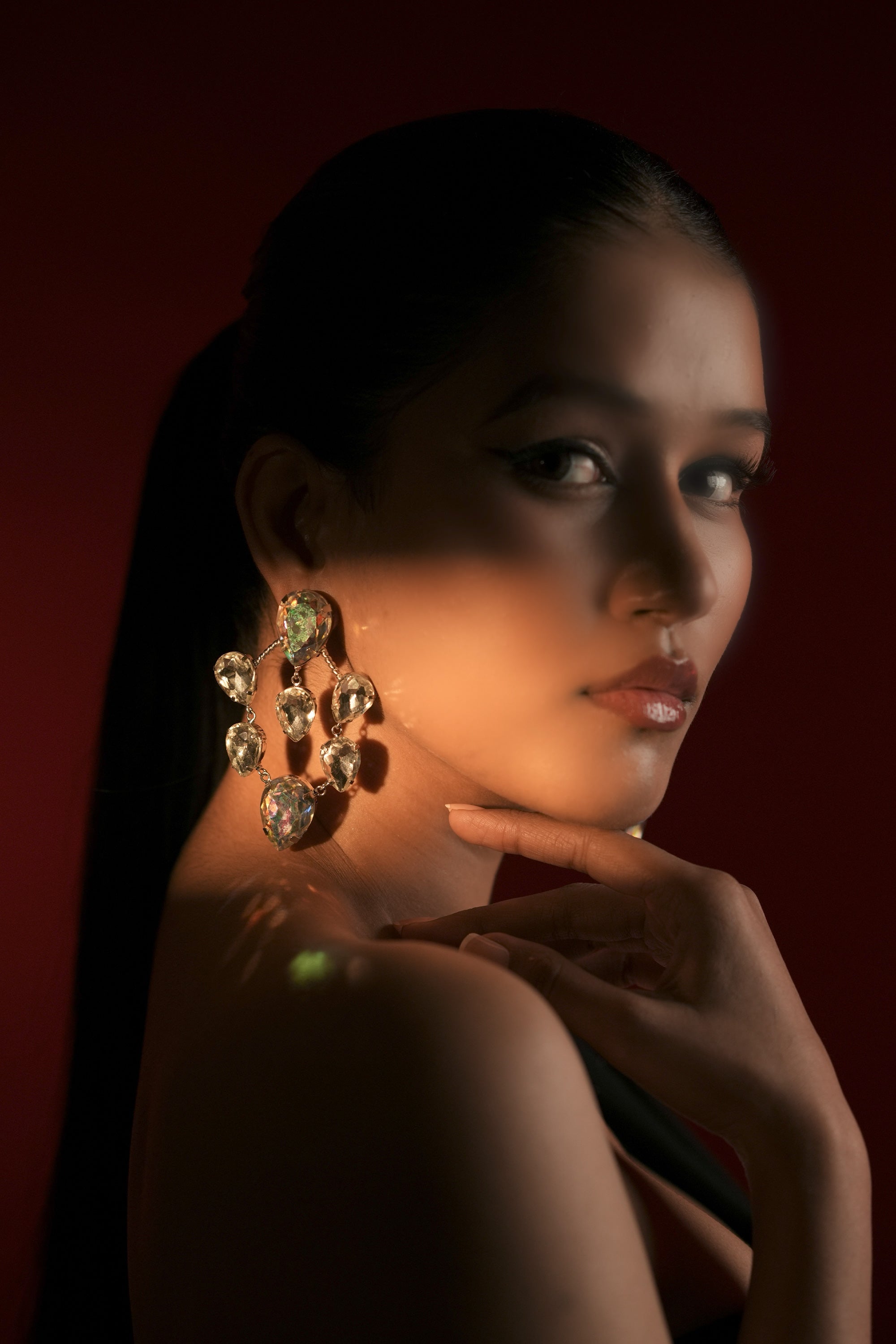 Silver Cluster Hoops