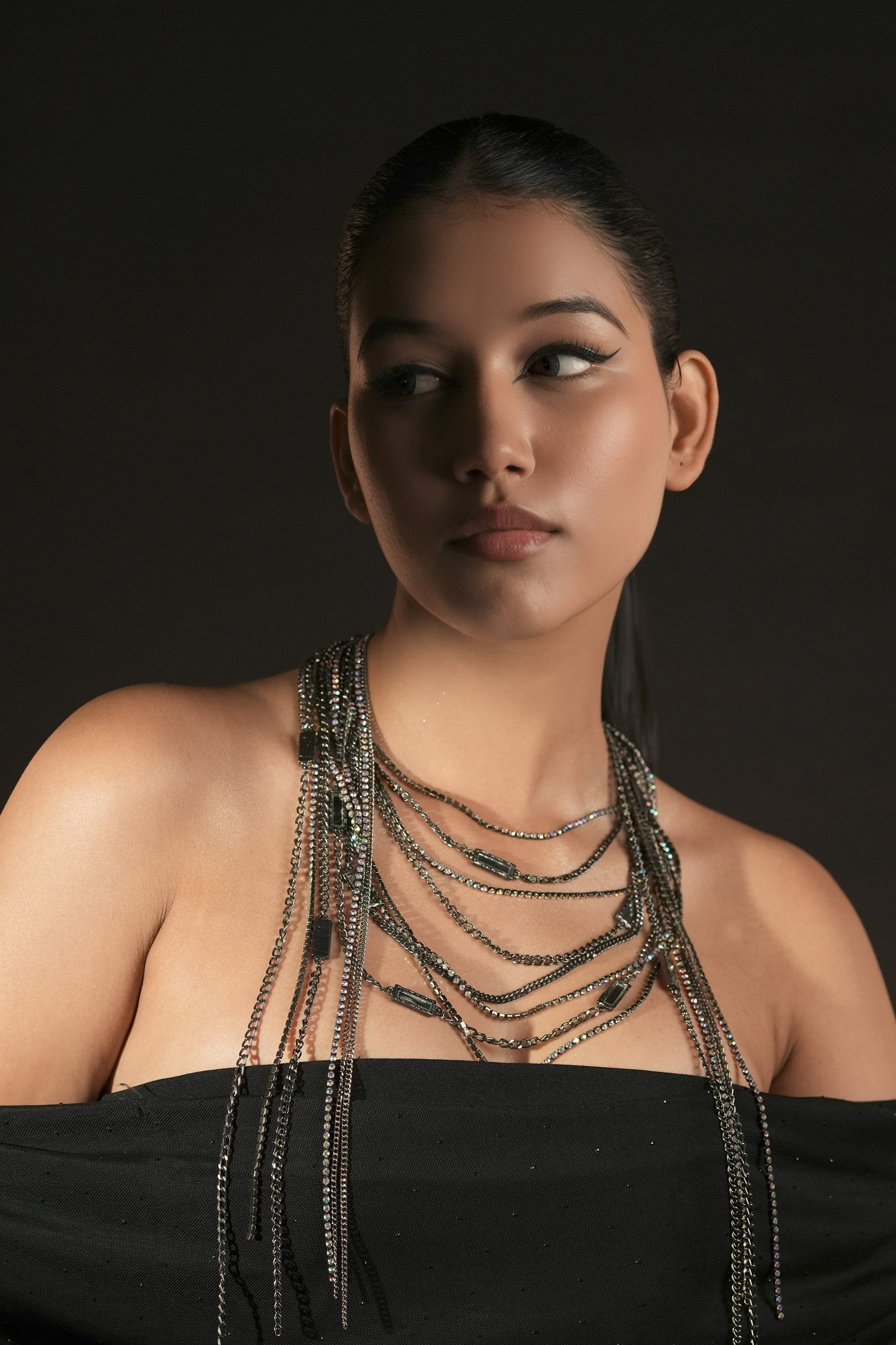 Black Chain Fringe Necklace