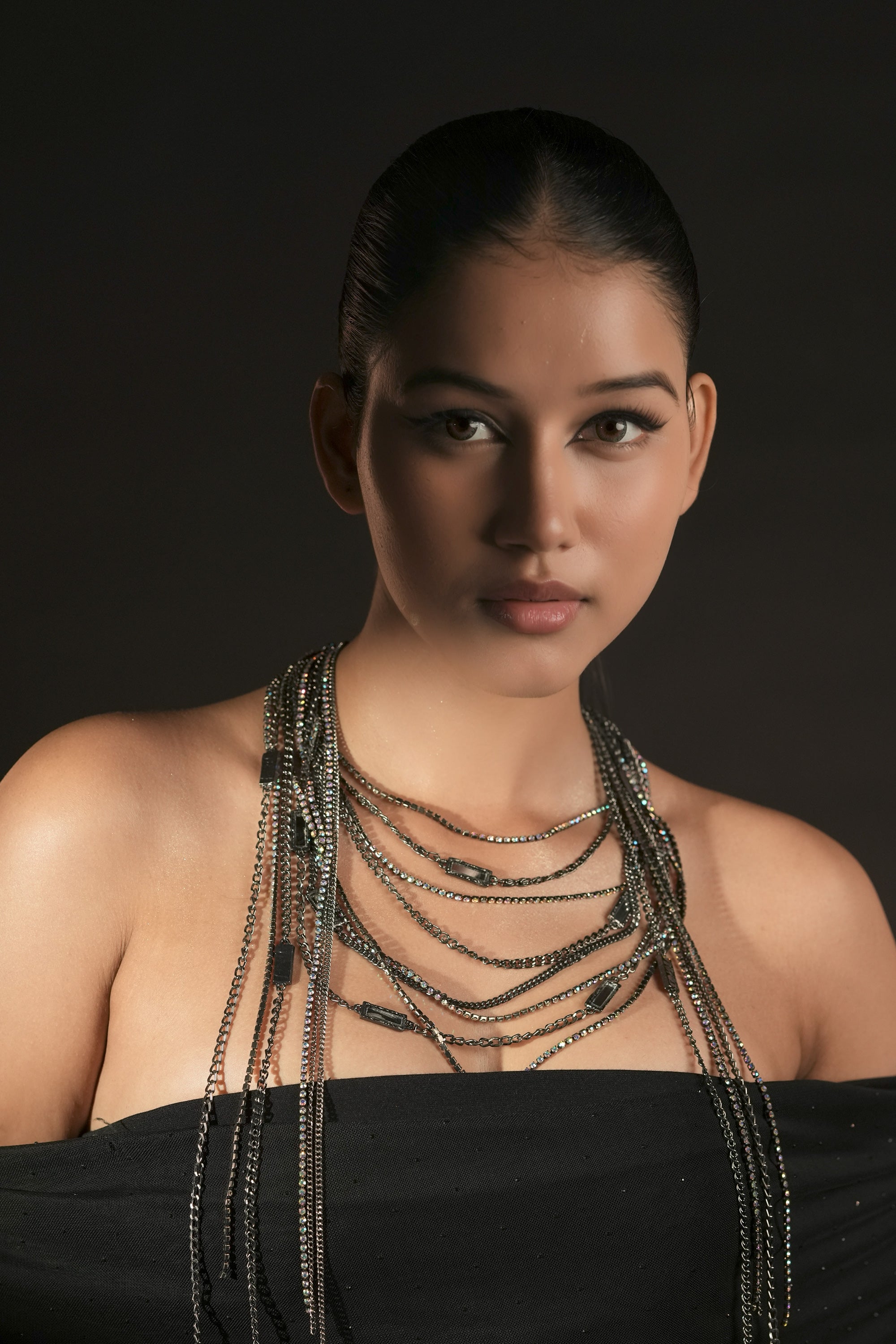 Black Chain Fringe Necklace