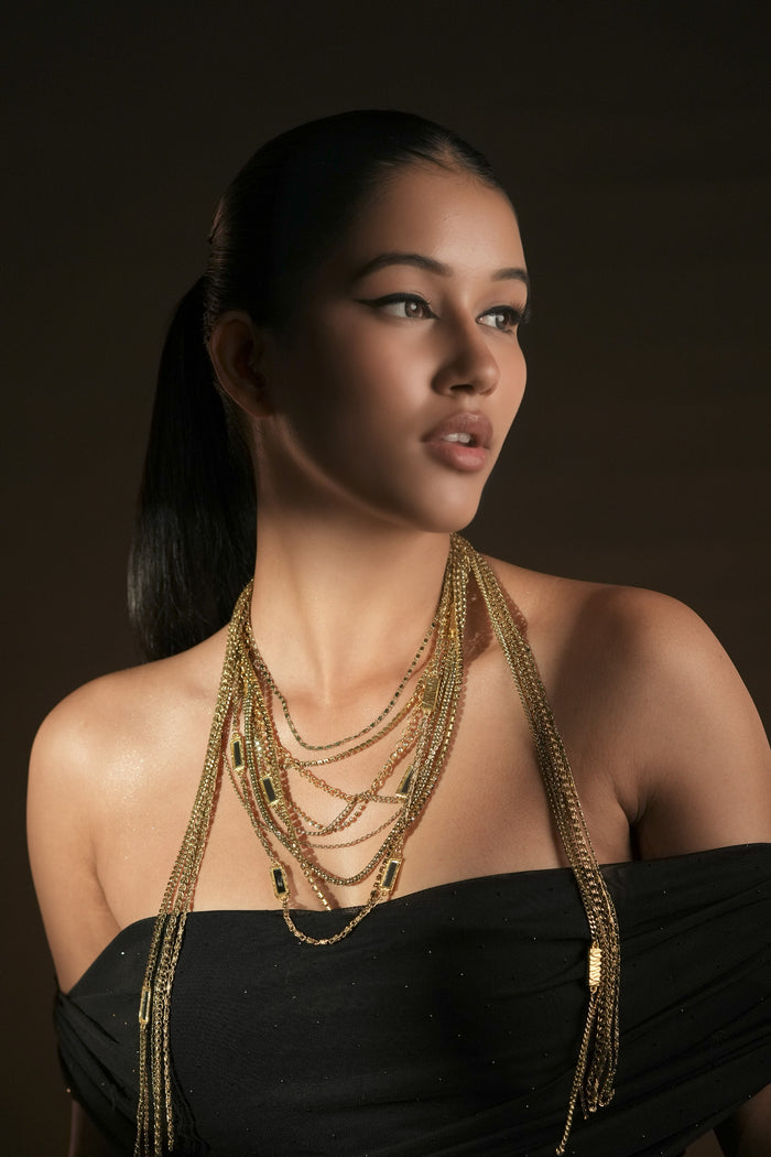 Layered Chain Drape Necklace