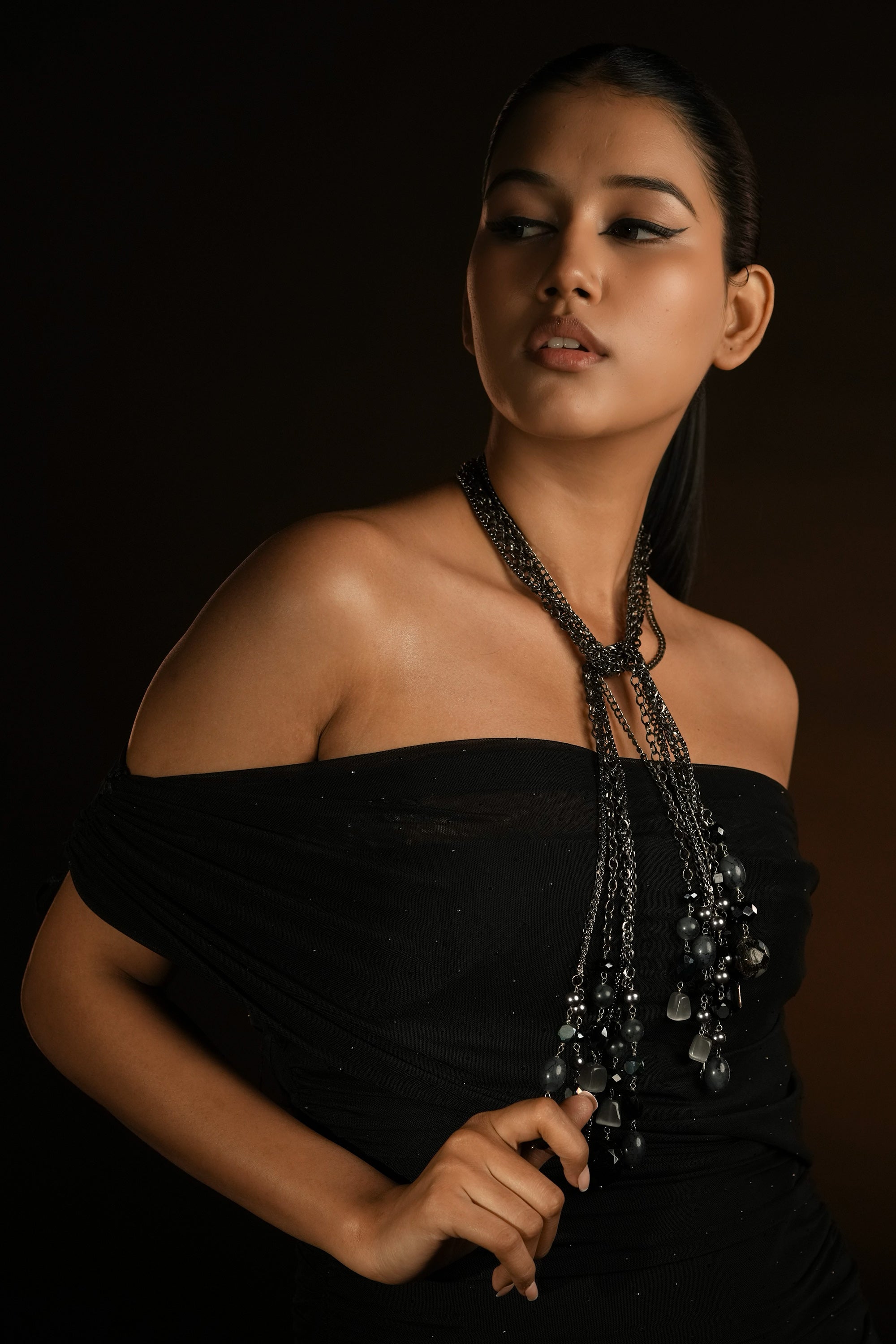 Black Drape Necklace