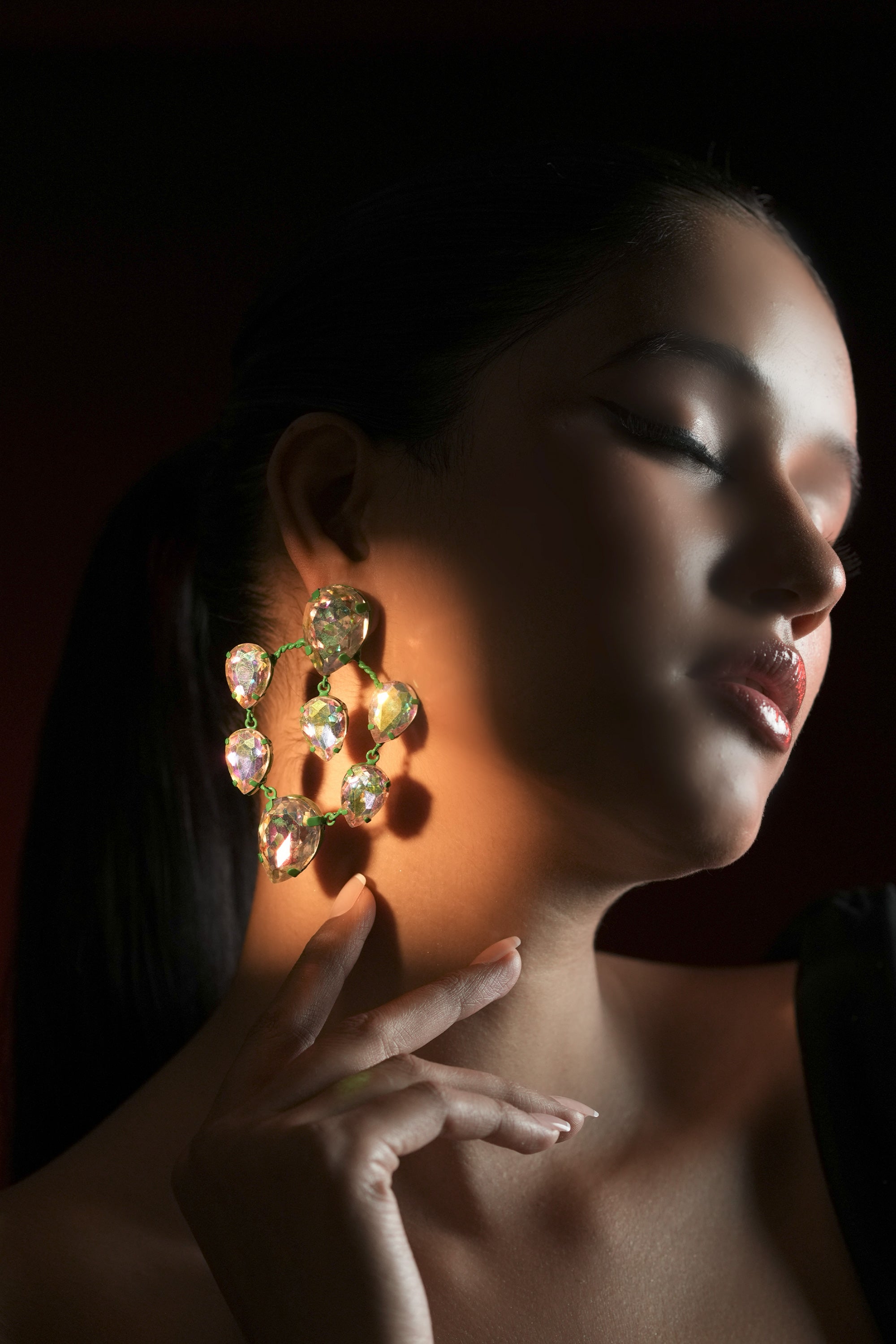 Emerald Cluster Hoops