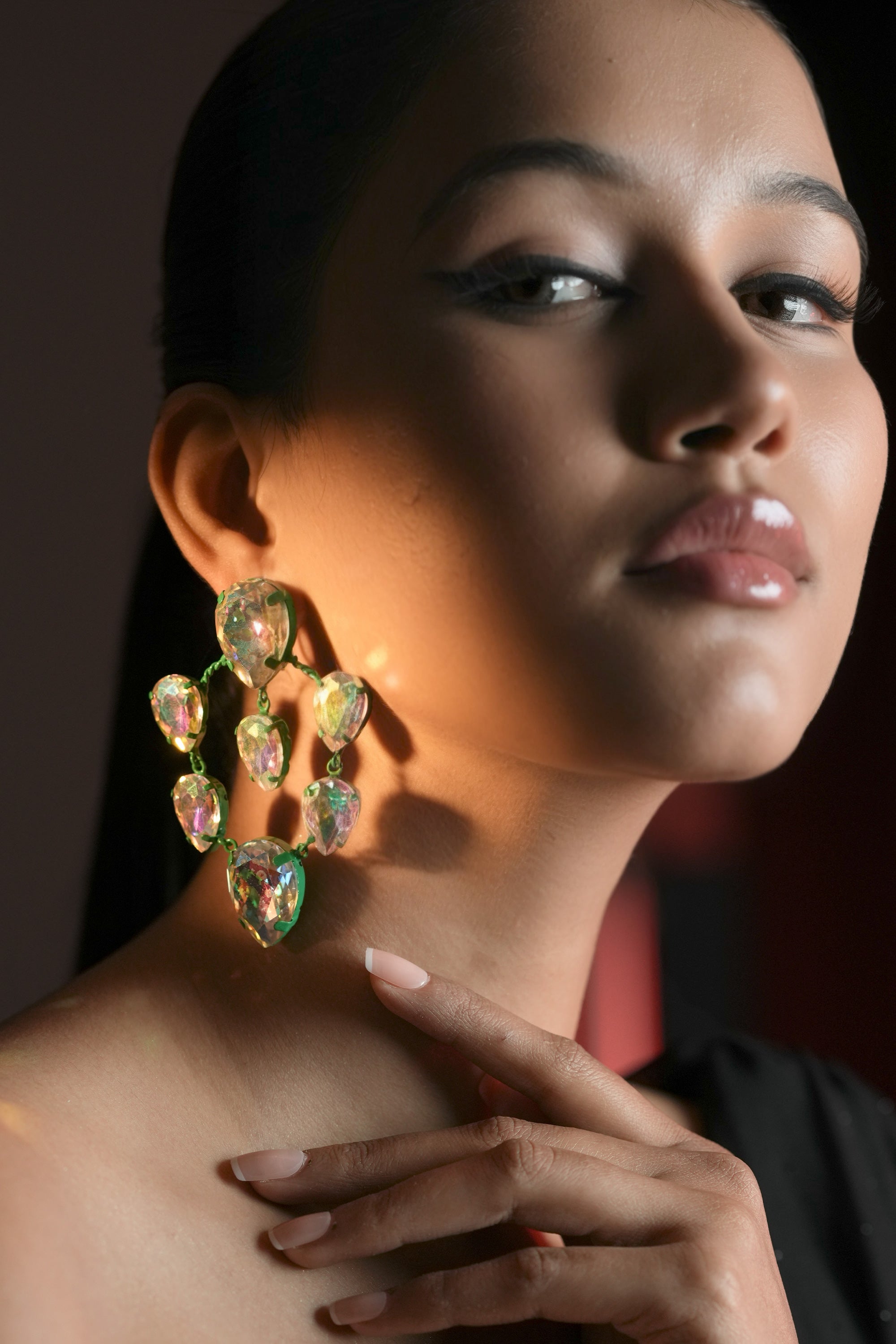 Emerald Cluster Hoops