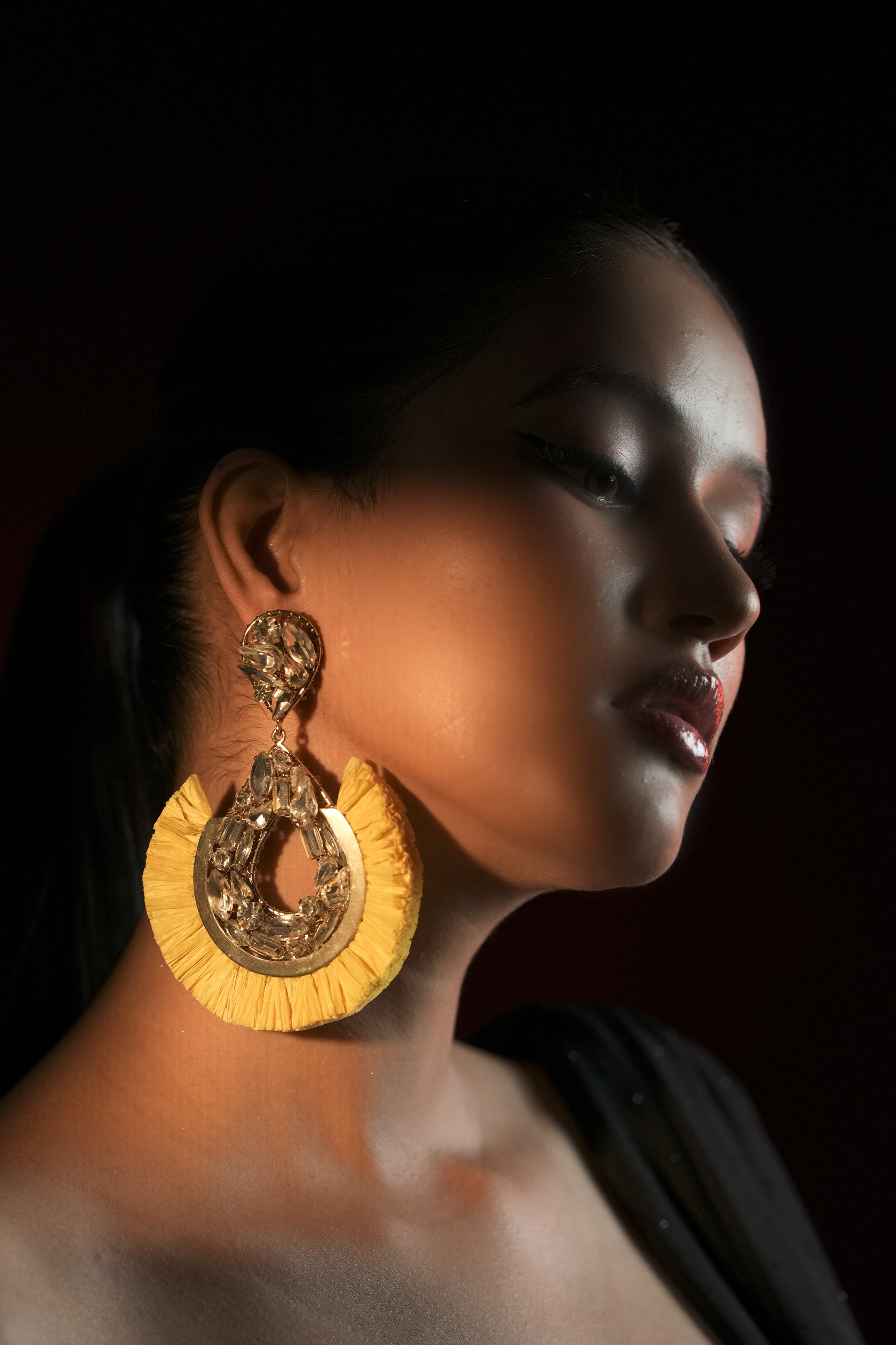 Sunflower Fringe Hoops