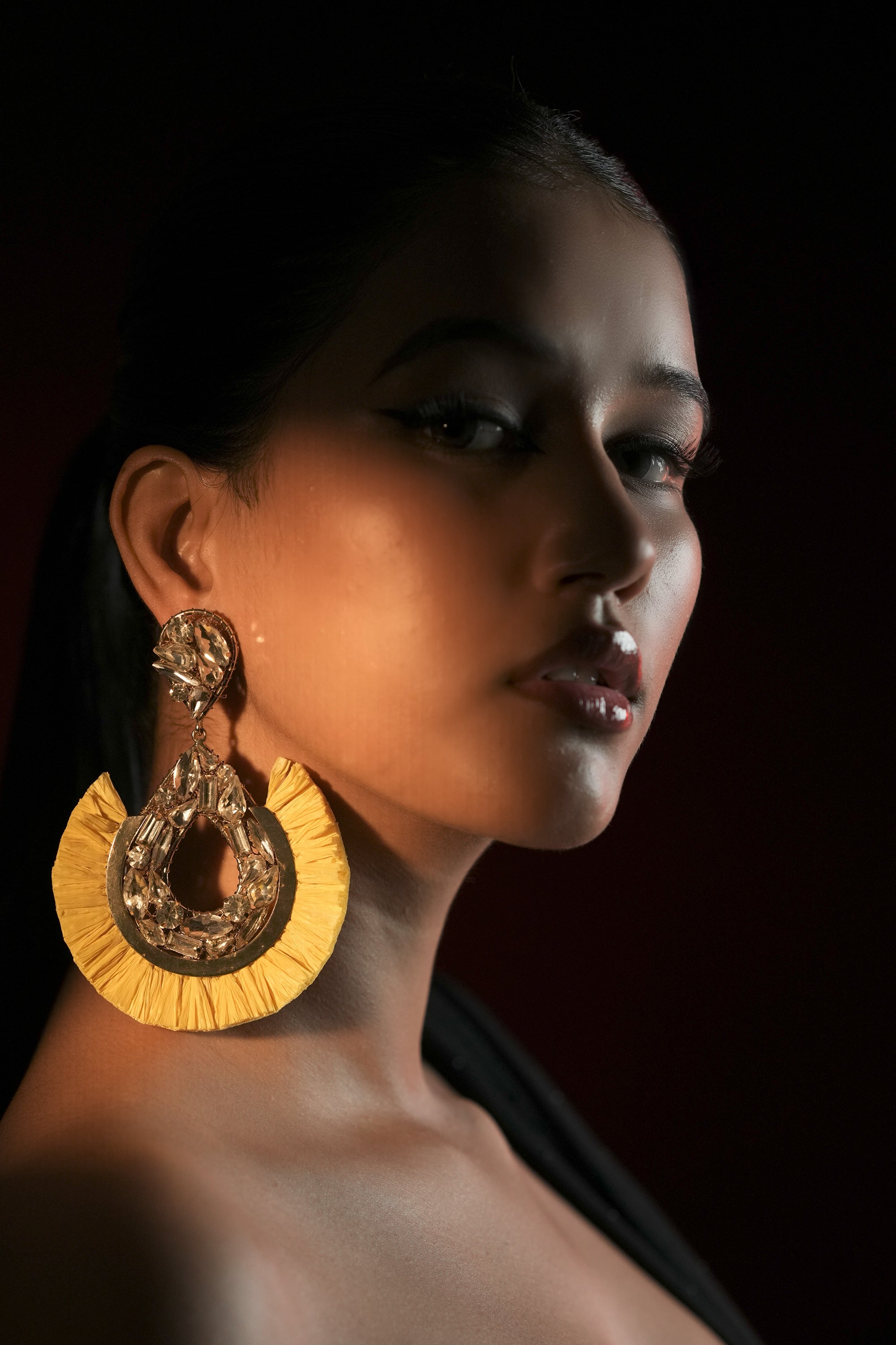 Sunflower Fringe Hoops