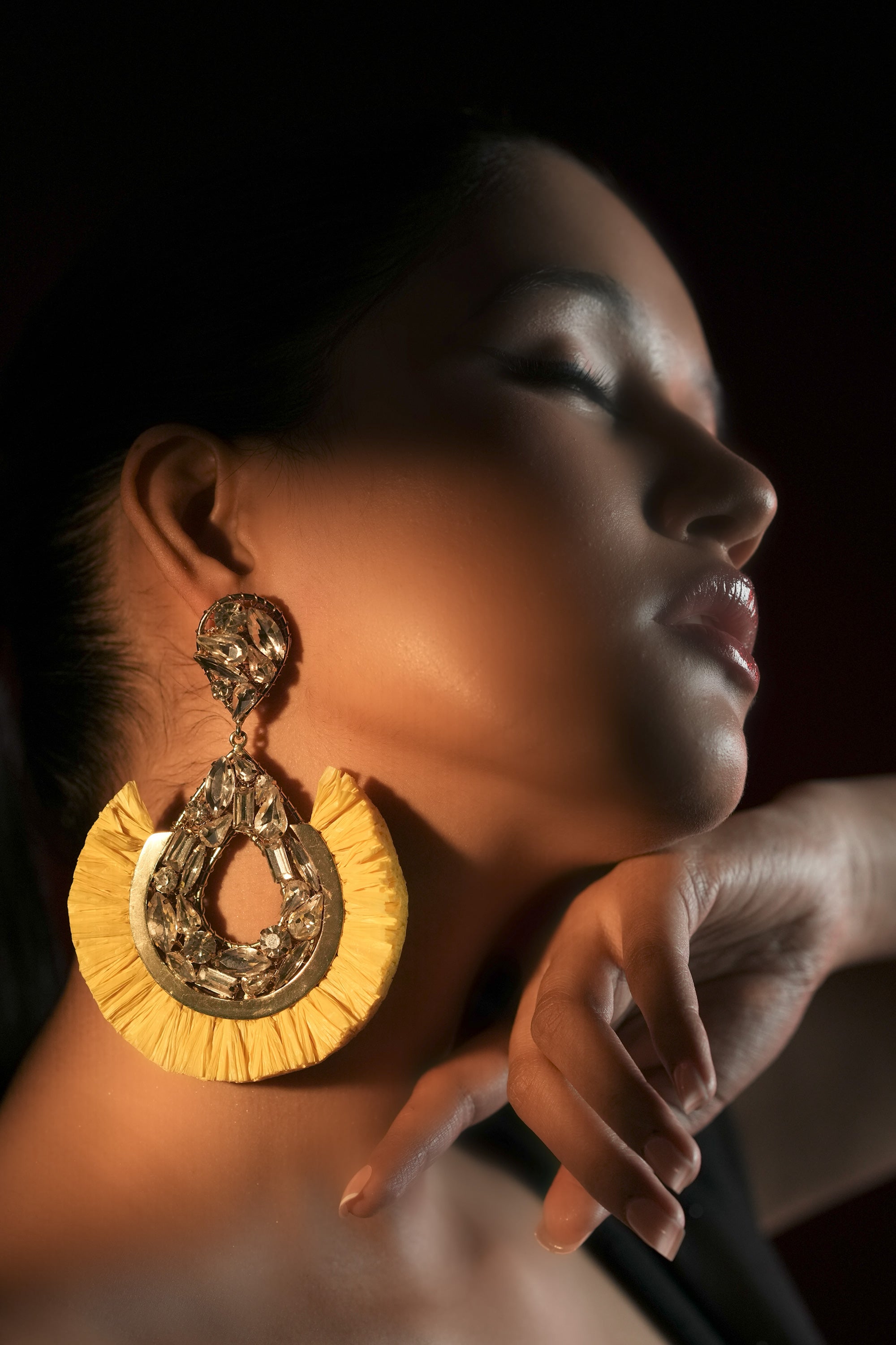 Sunflower Fringe Hoops
