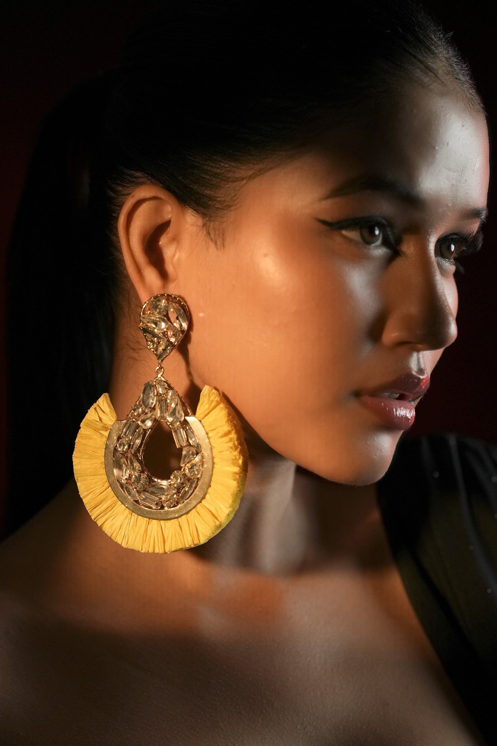 Sunflower Fringe Hoops