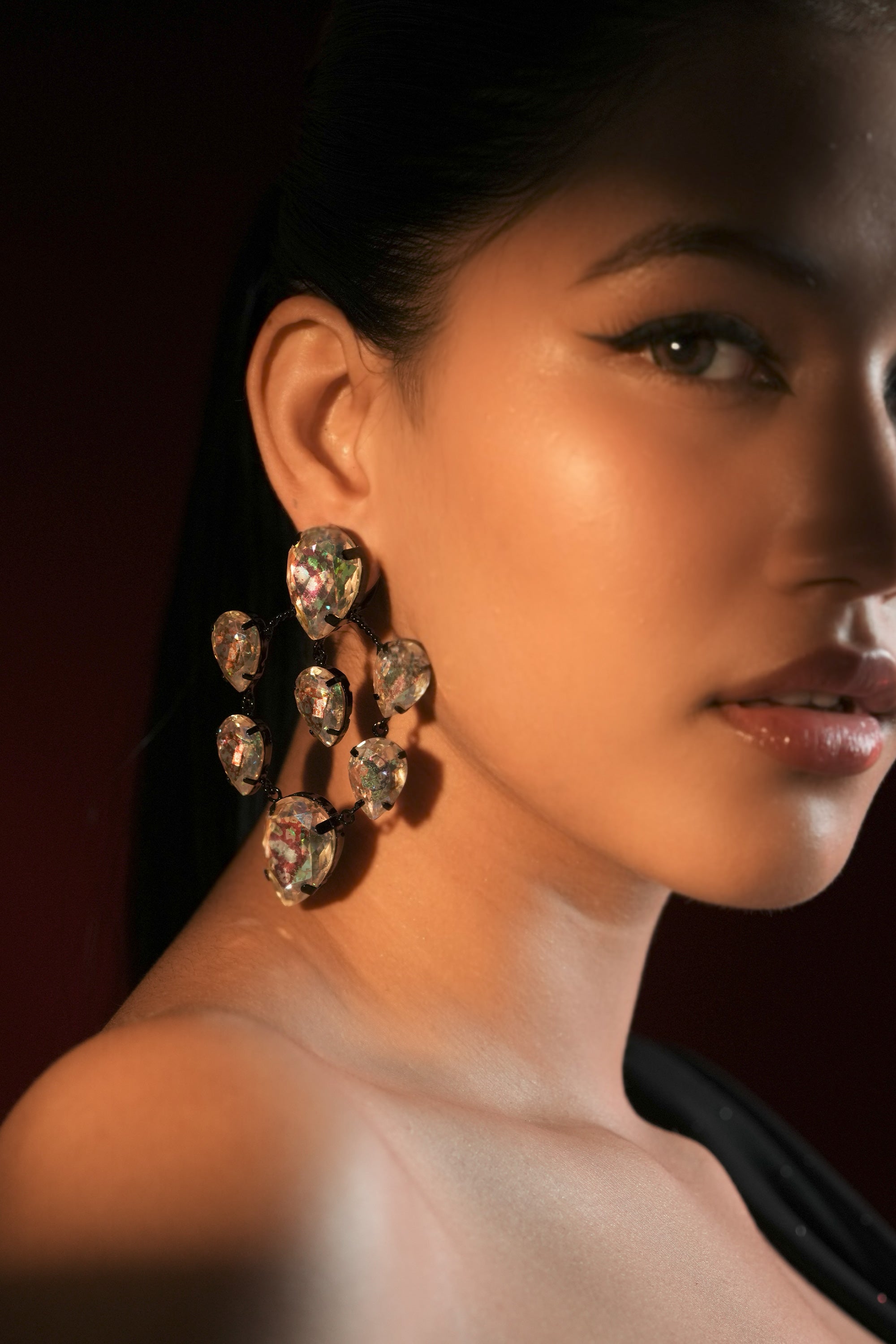 Cluster Chandelier Hoops