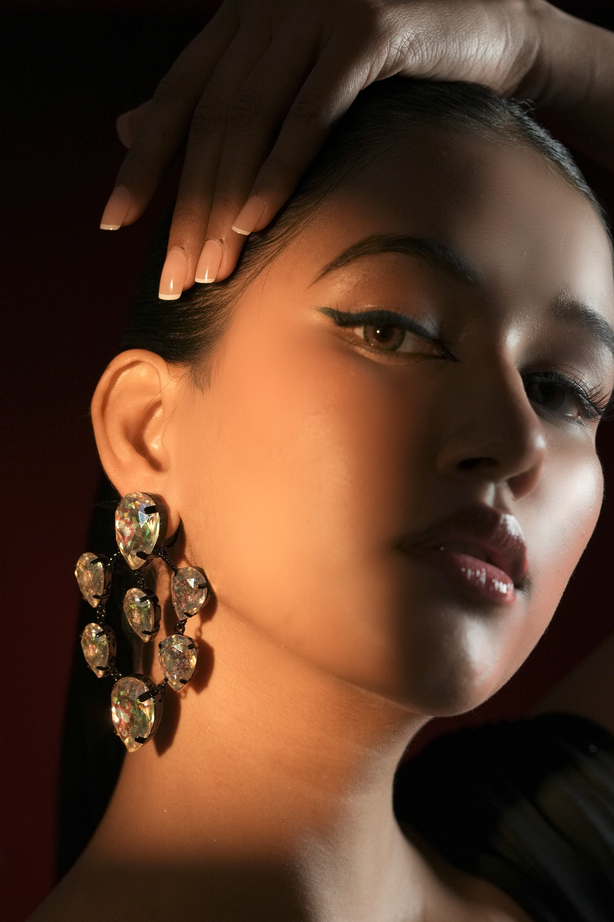 Cluster Chandelier Hoops