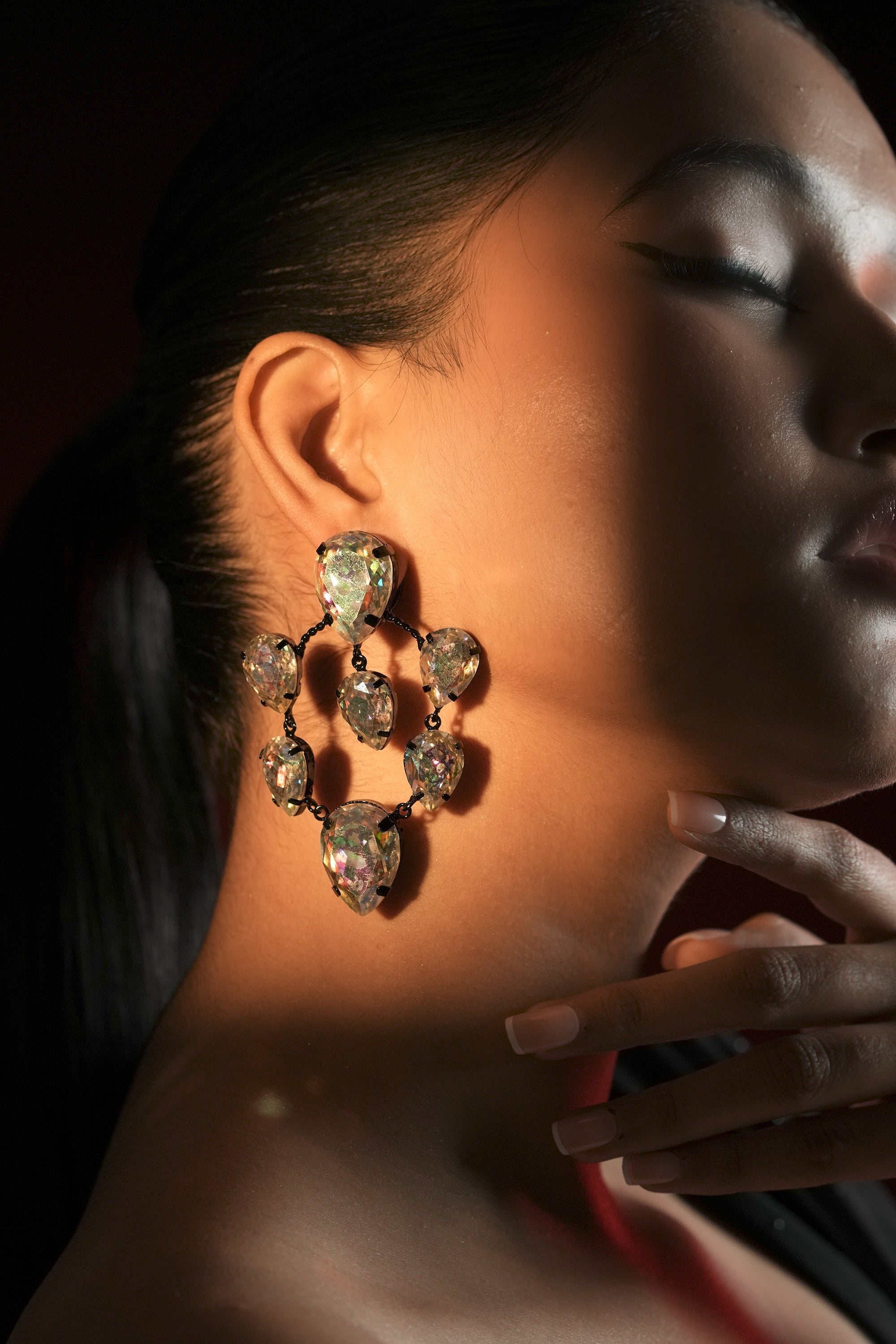 Cluster Chandelier Hoops