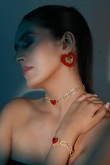Red Heart Stud Earrings