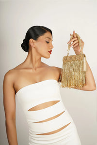 embroidered box clutch