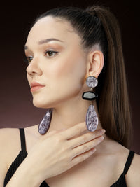 Grey Resin Drop Earrings