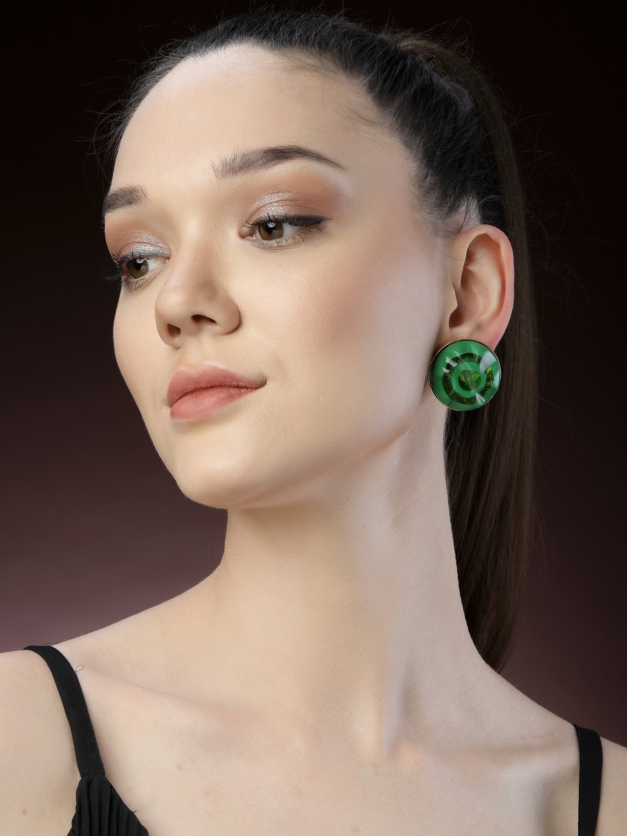 Green Stud Earrings