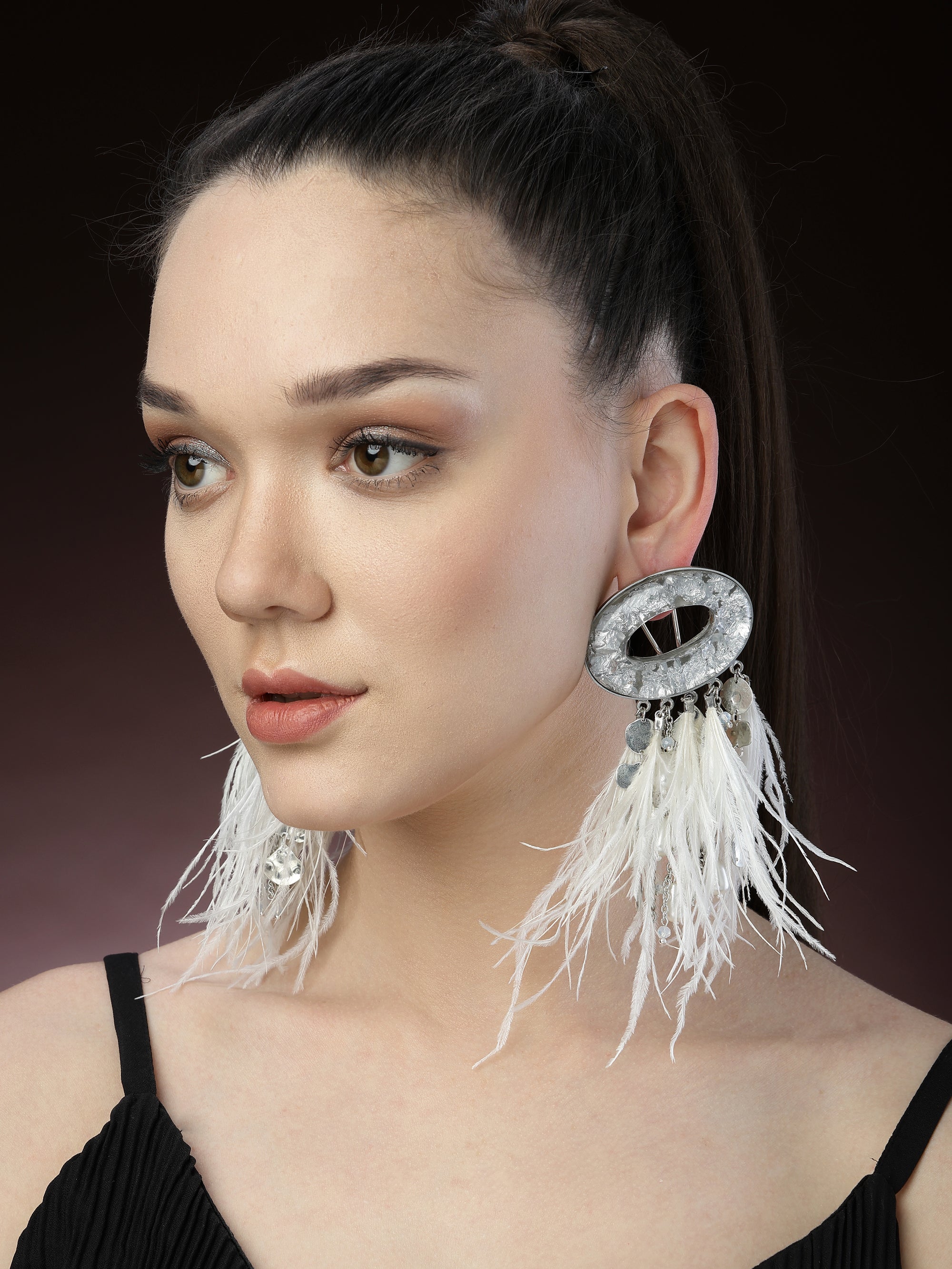 White feather earrings