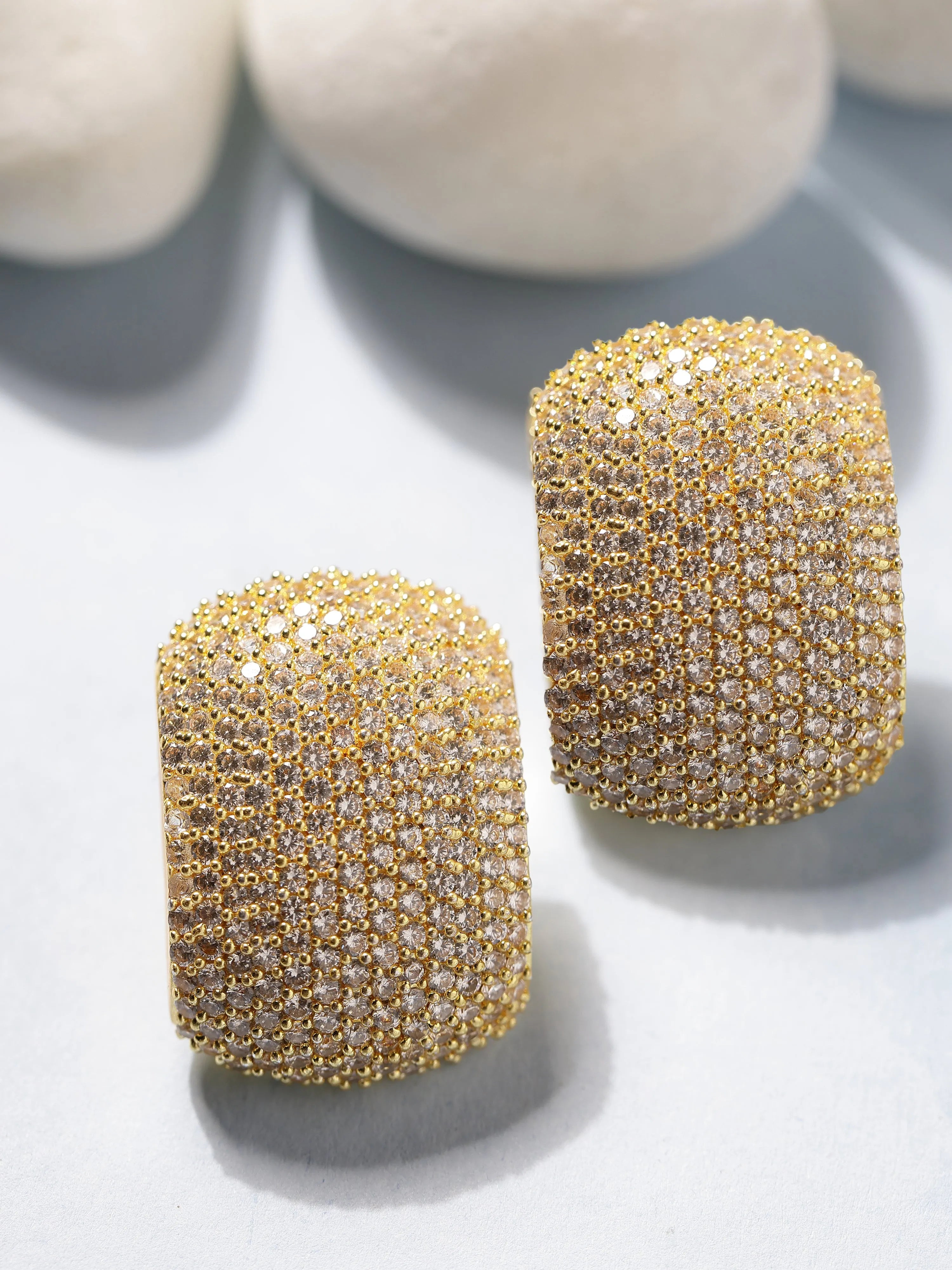 Gold Crystal Stud Earrings