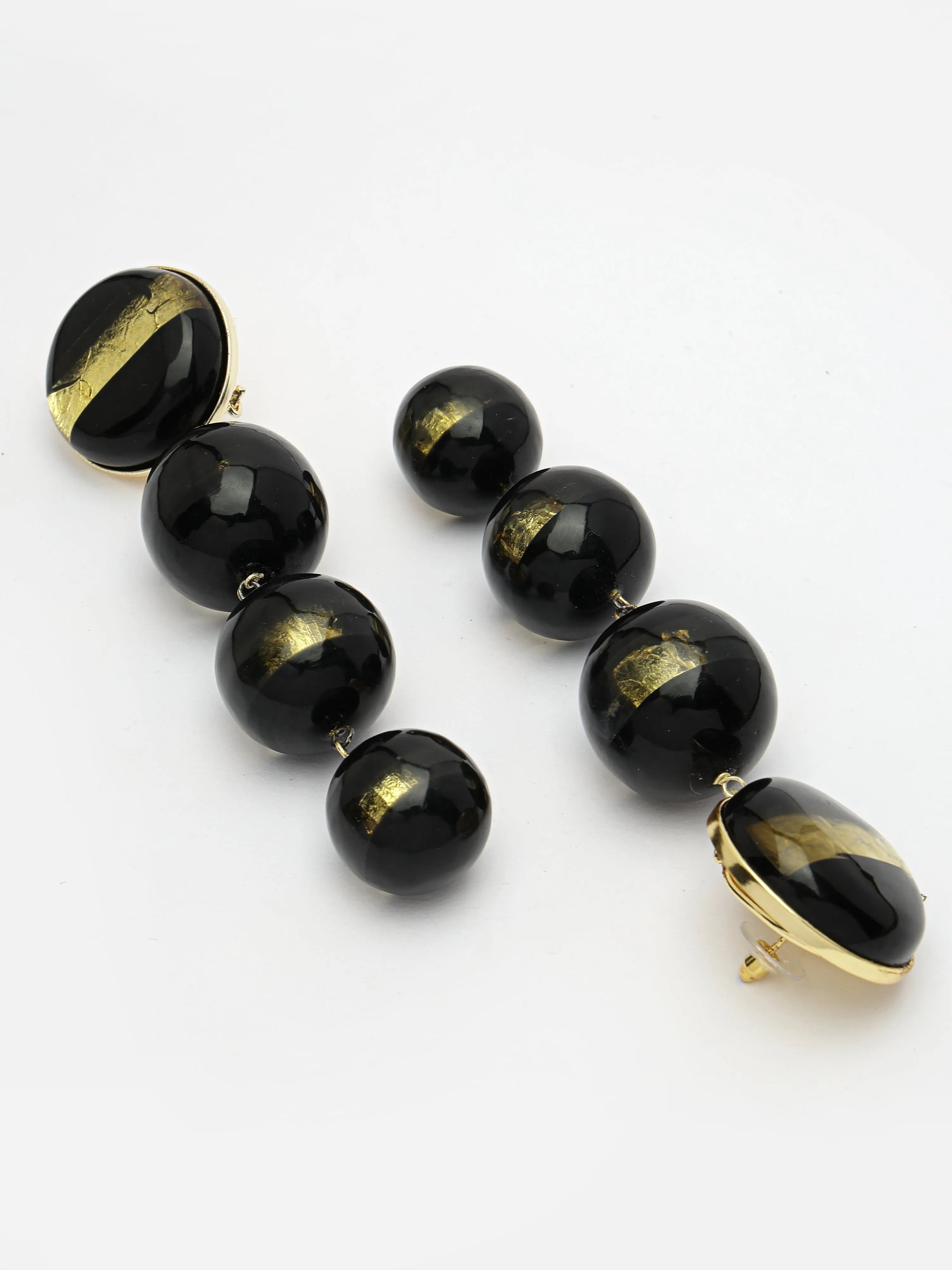 Black Resin Drop Earrings