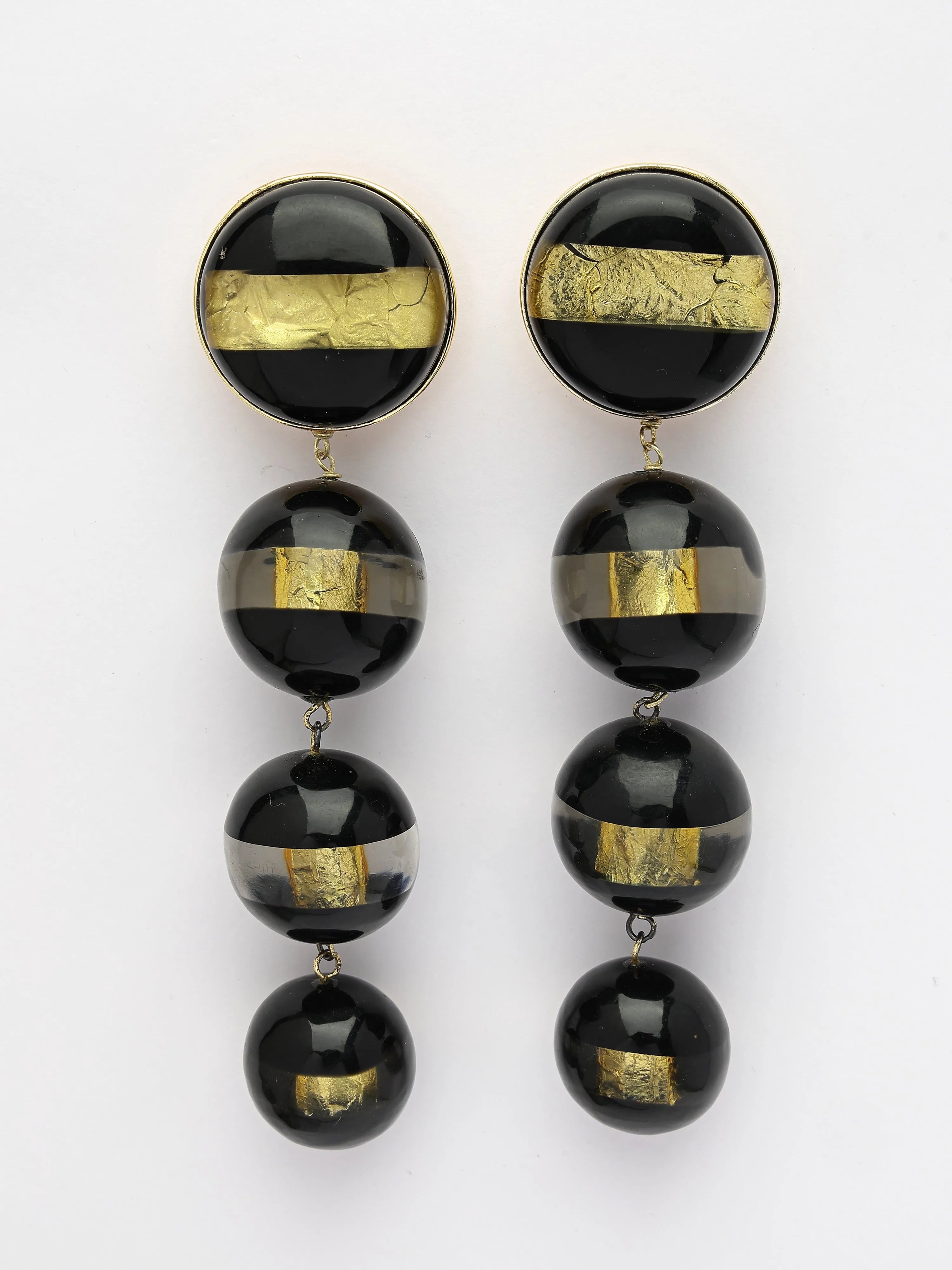 Black Resin Drop Earrings