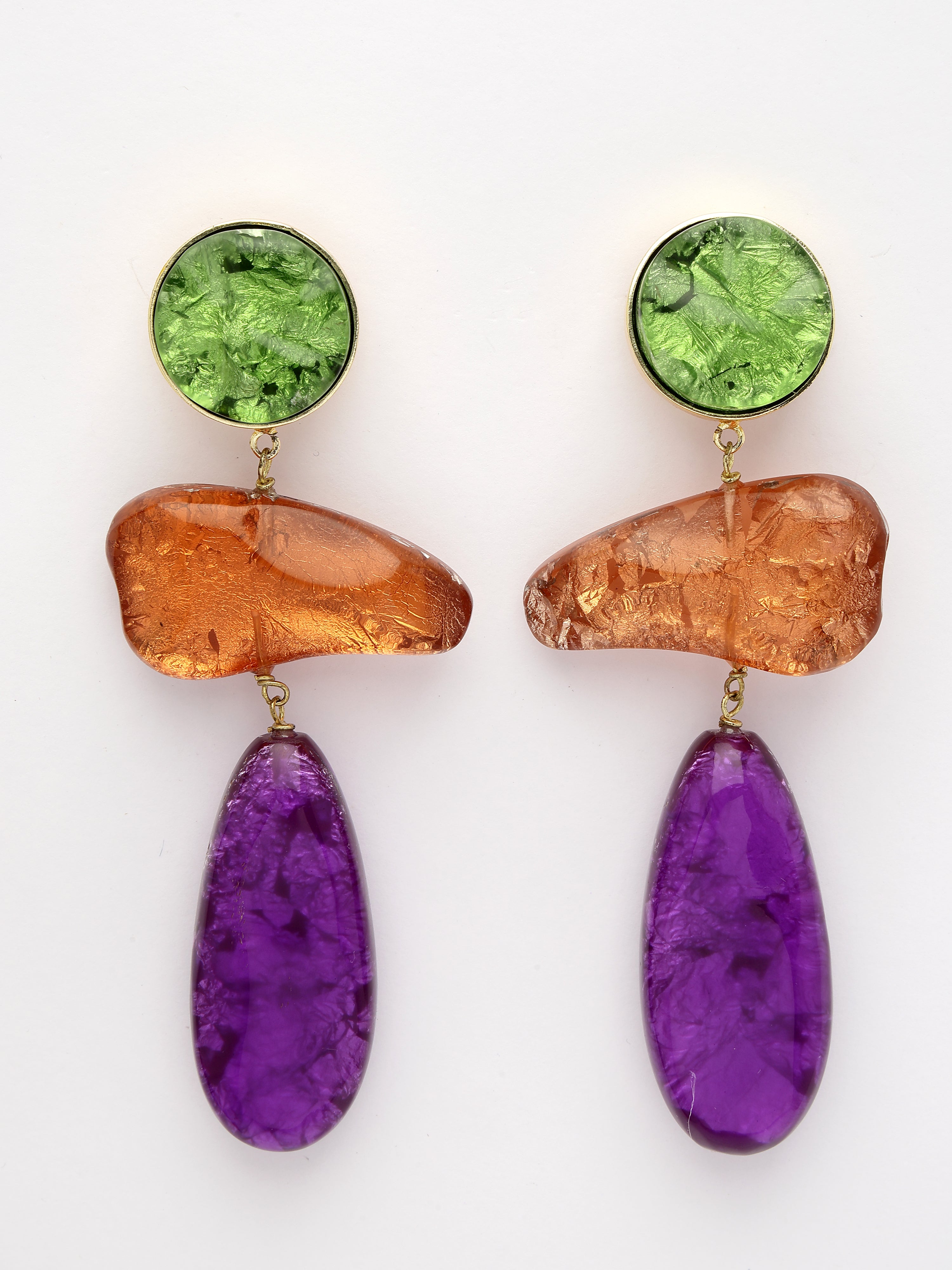 Multicolored Resin Drop Earrings