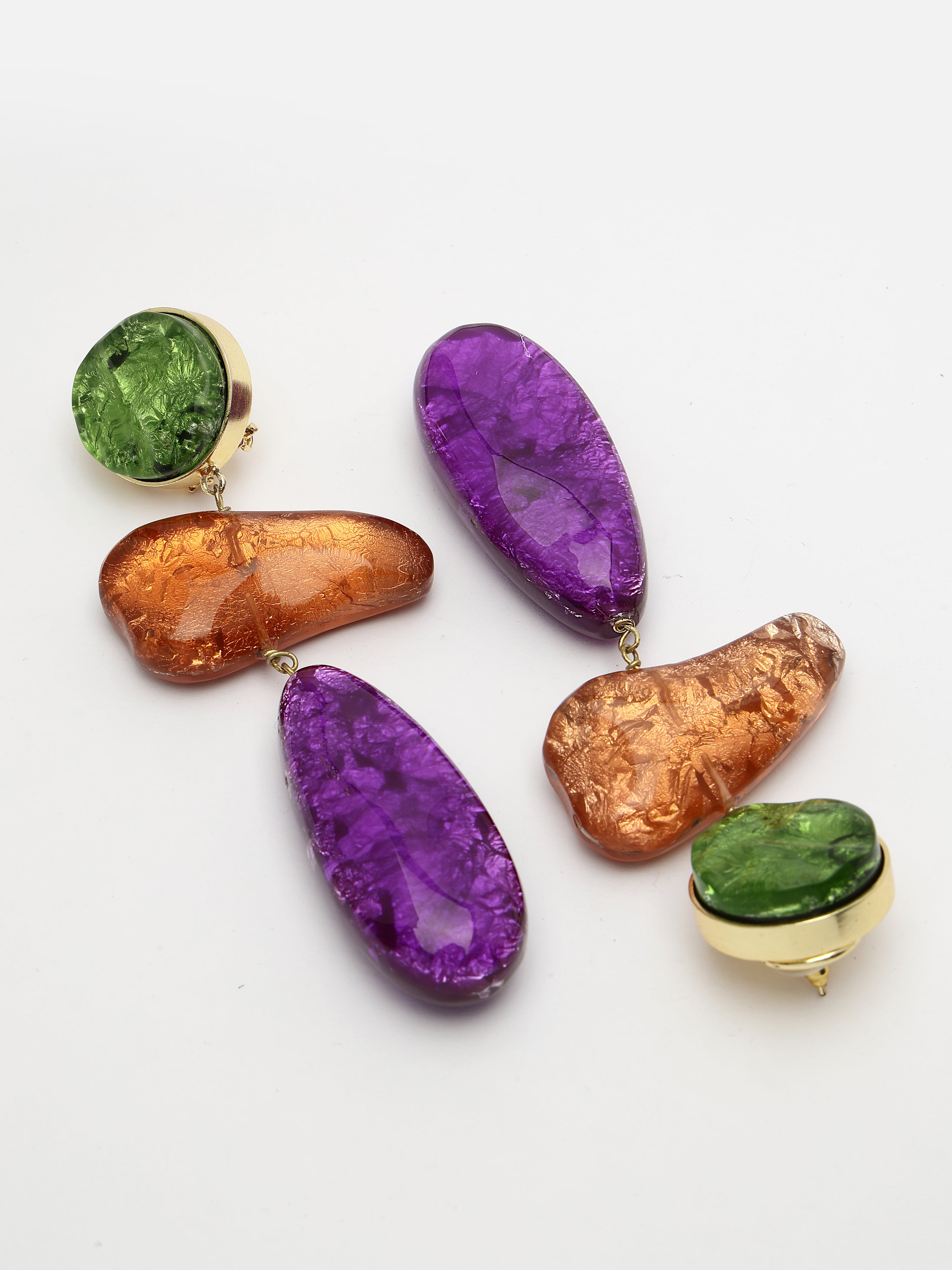 Multicolored Resin Drop Earrings