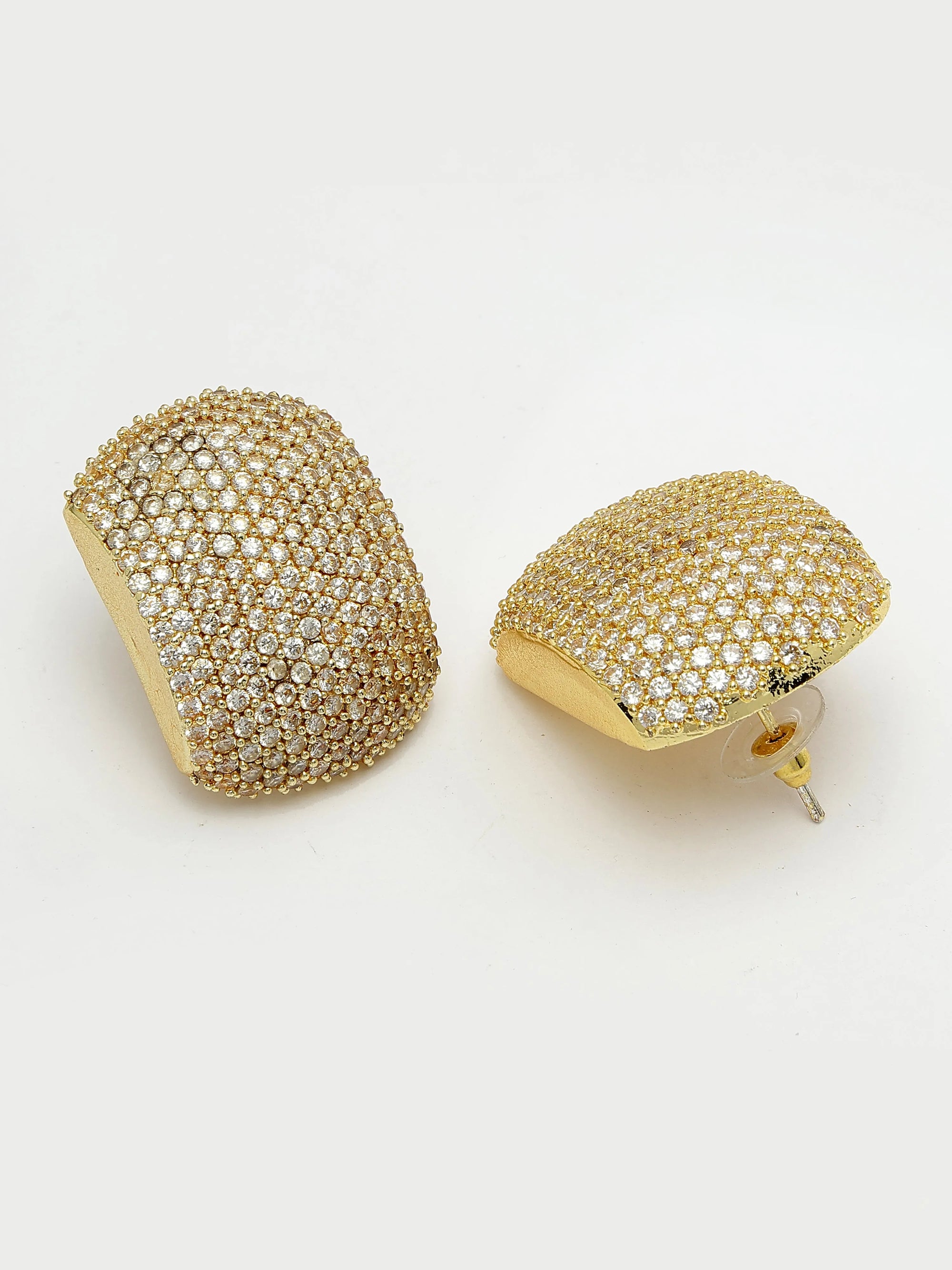 Gold Crystal Stud Earrings