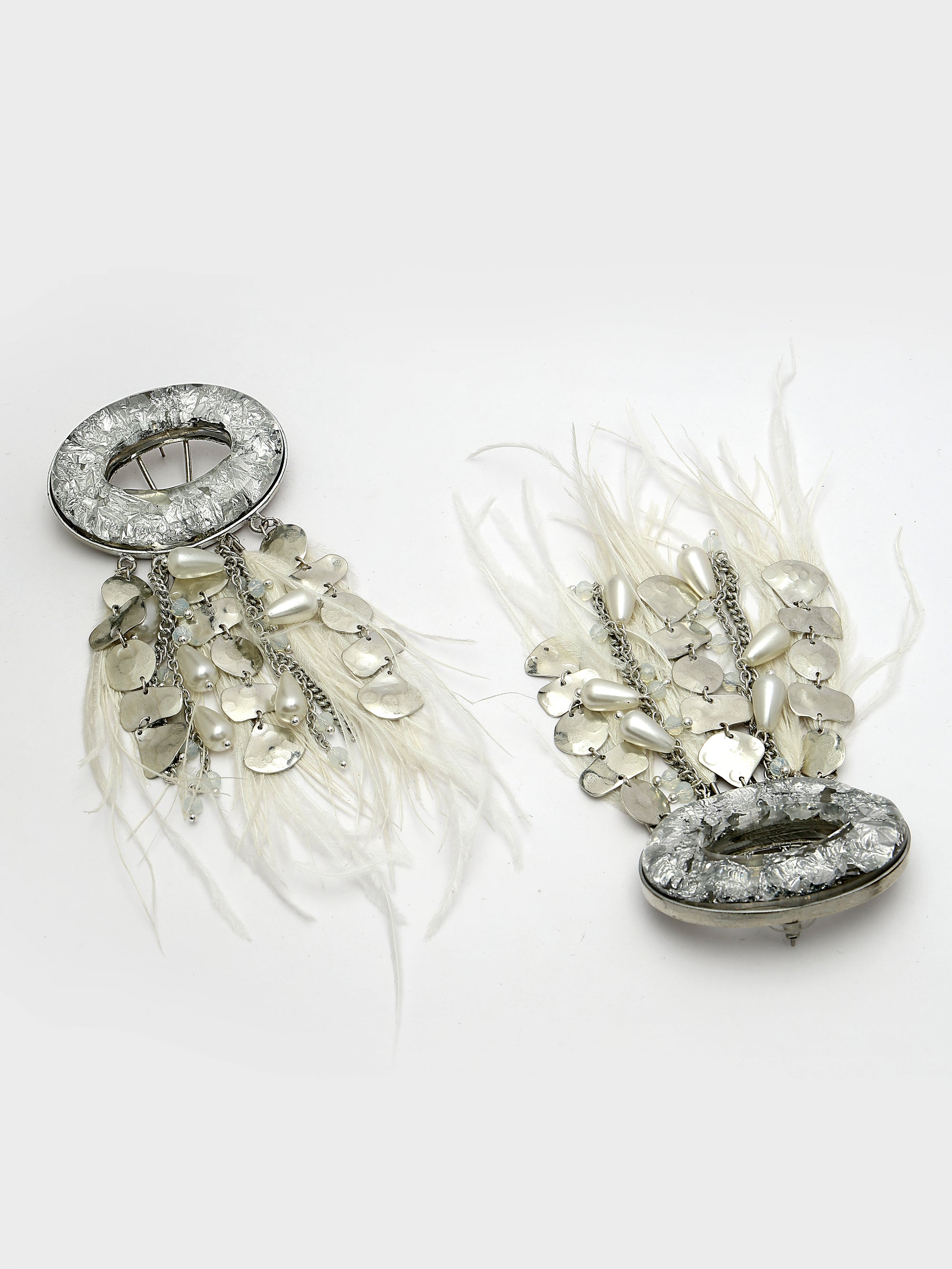 White feather earrings