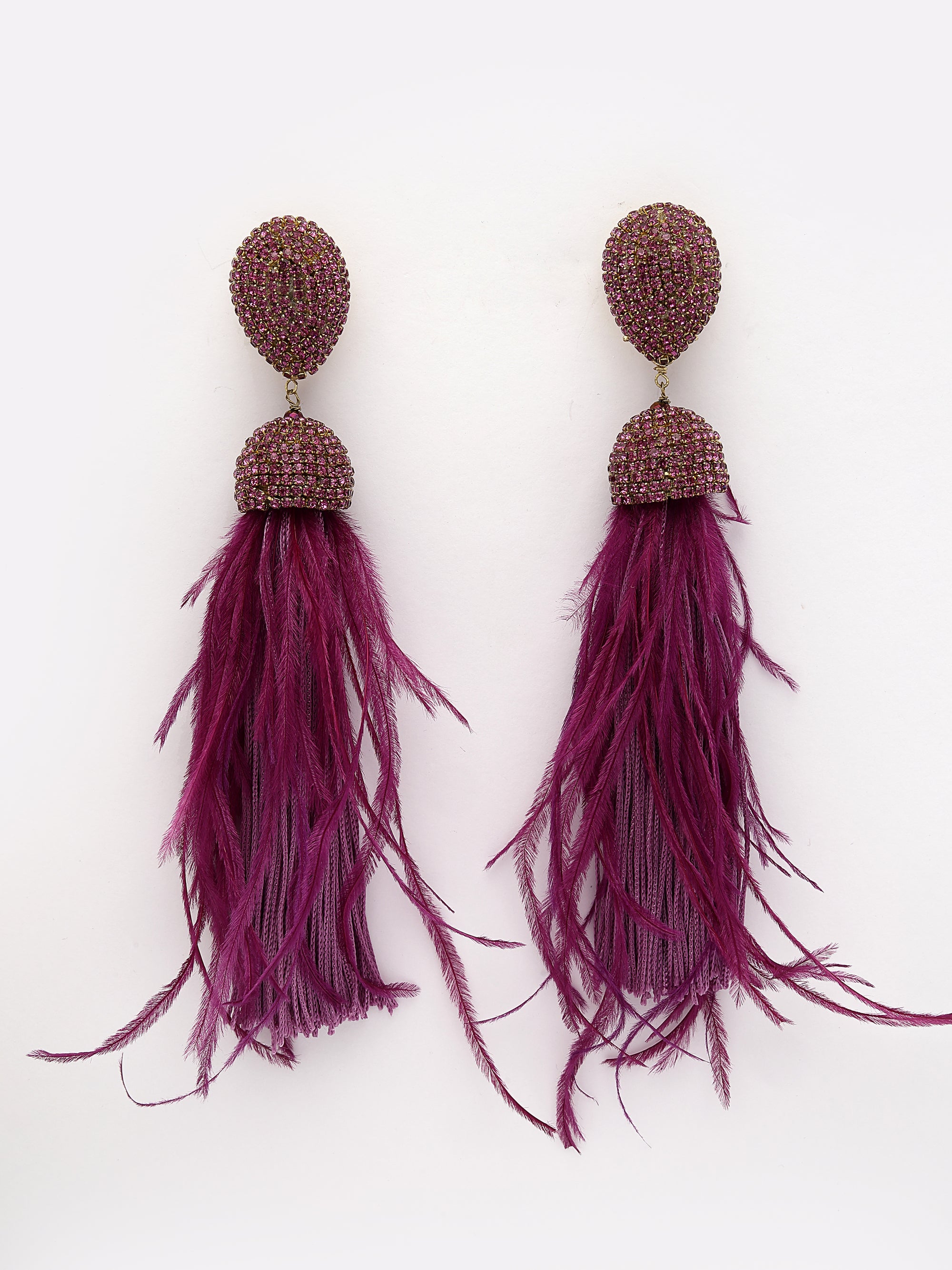 Purple Feather Earrings