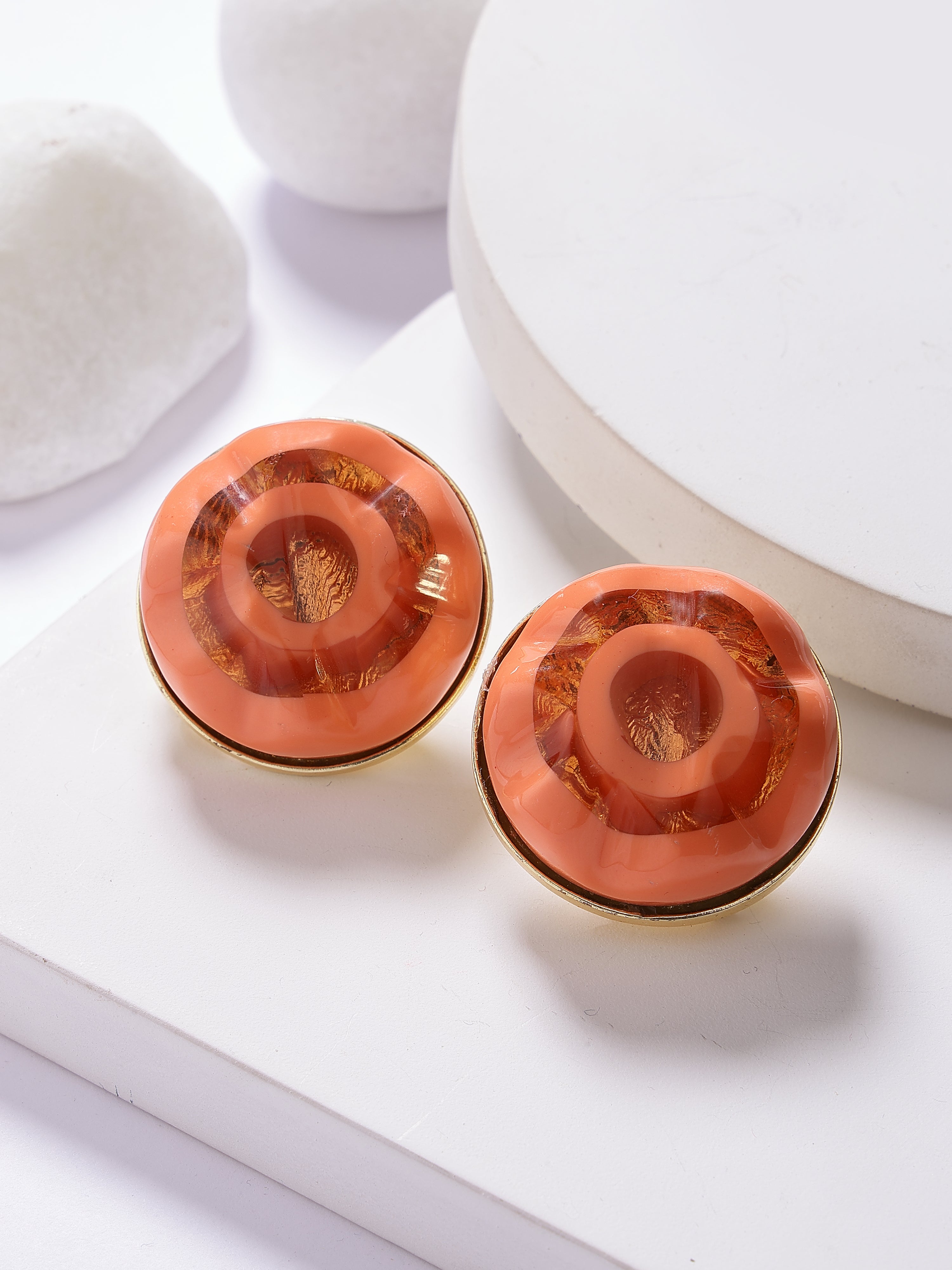 Orange Stud Earrings