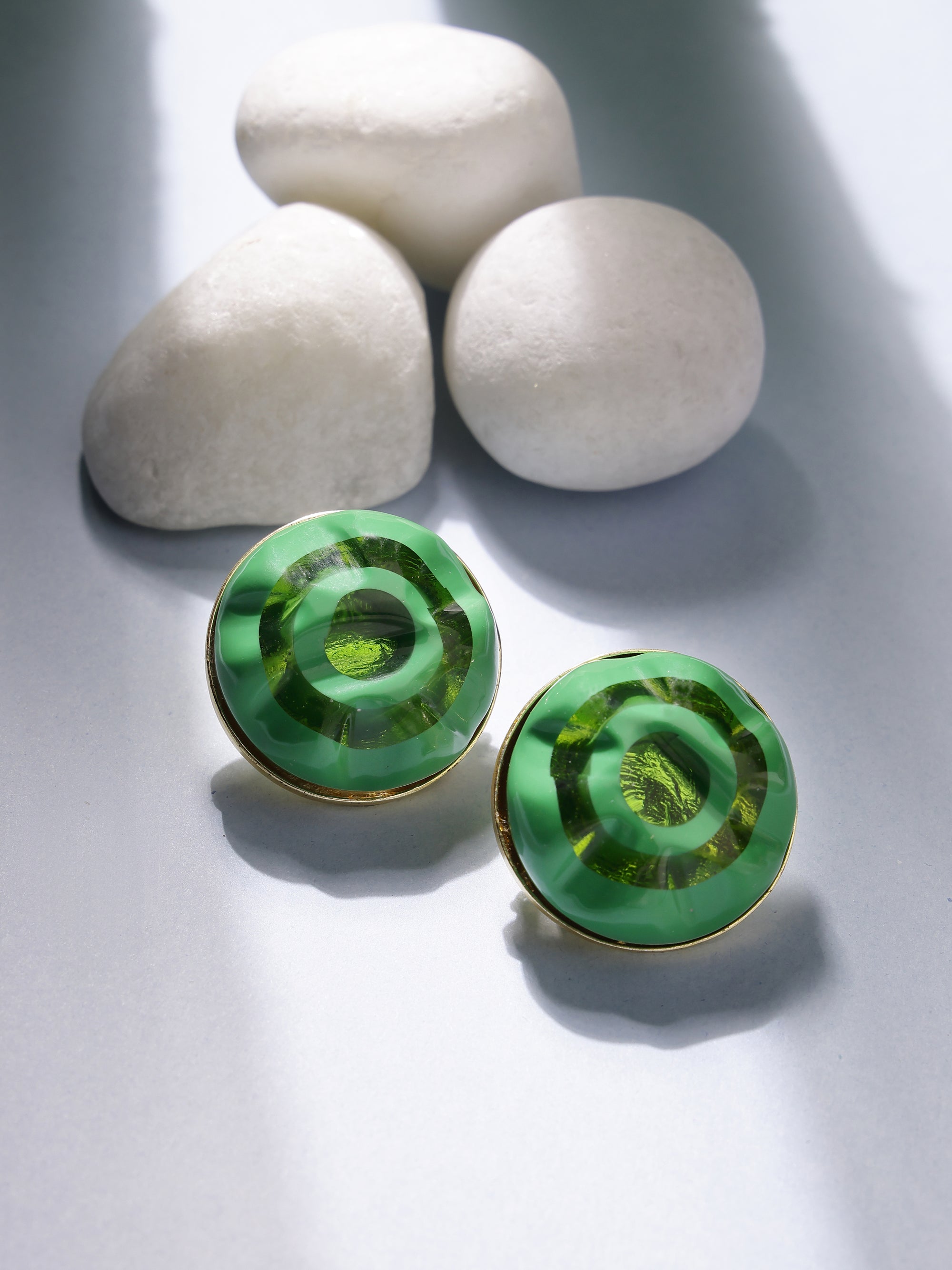 Green Stud Earrings