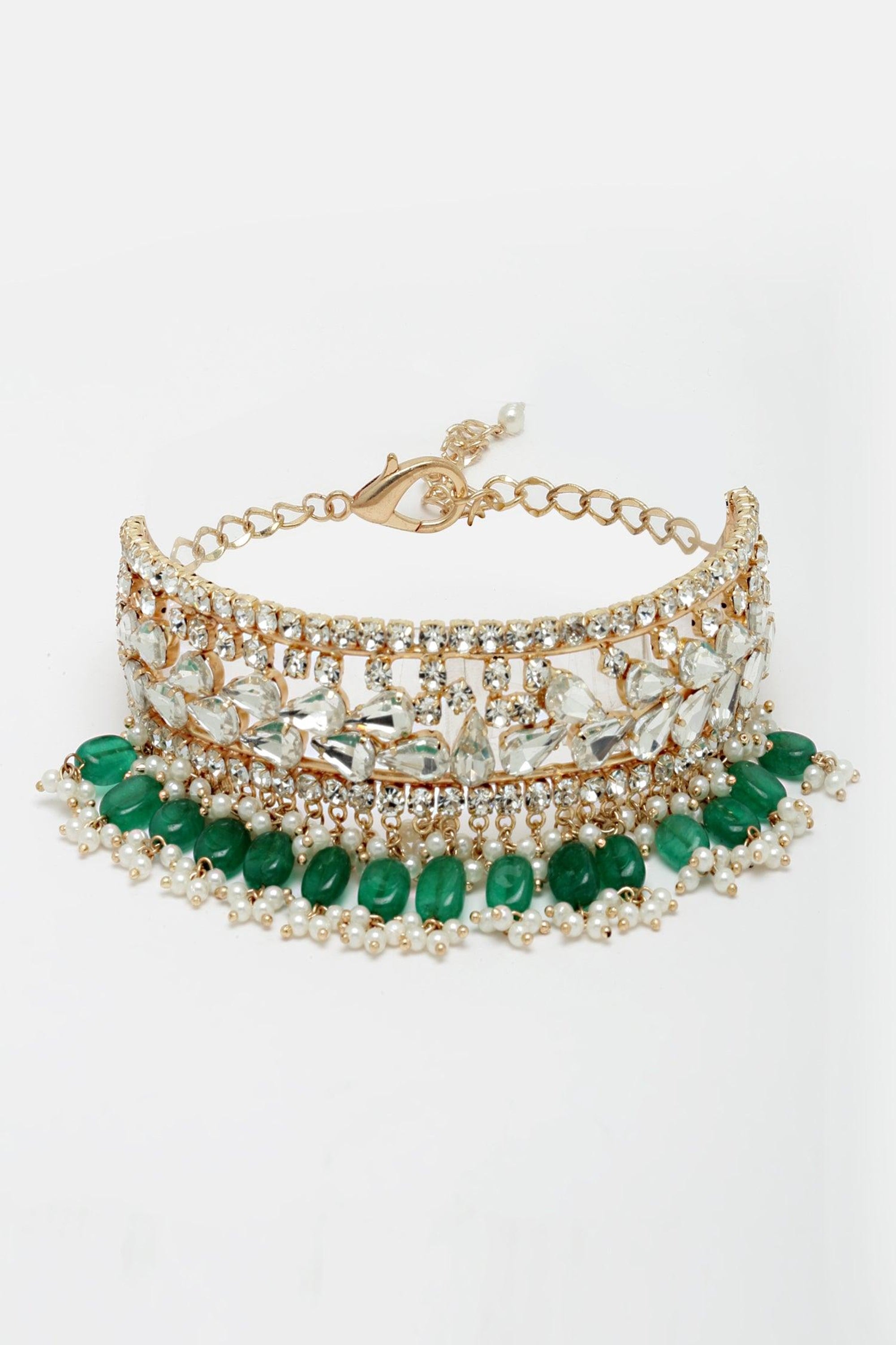 Green crystal necklace set