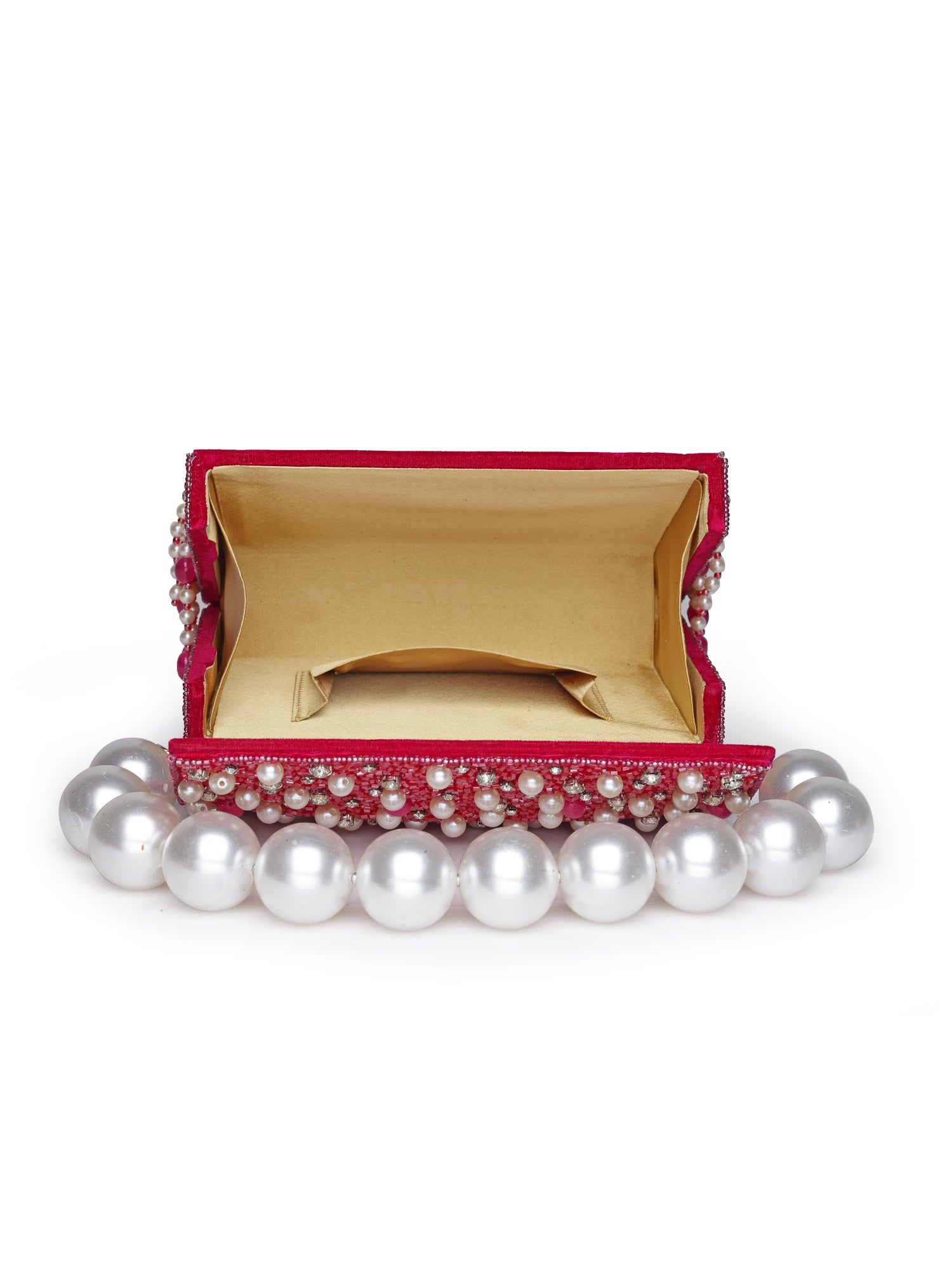 Geo Series Pearl and Crystal clutch