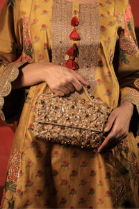 Gold Shimmer Baguette Clutch - image 2