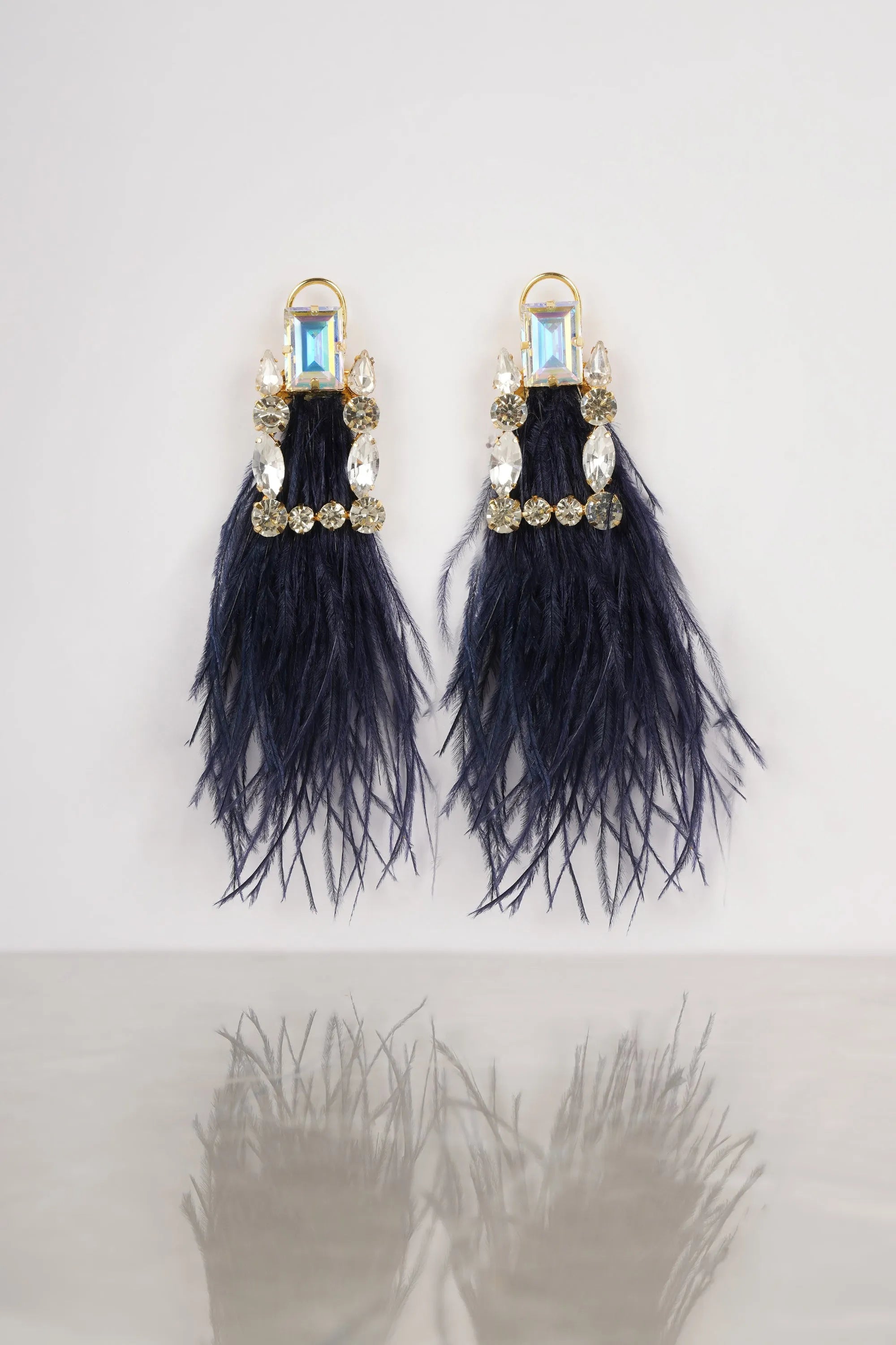 Blue Feather Earrings